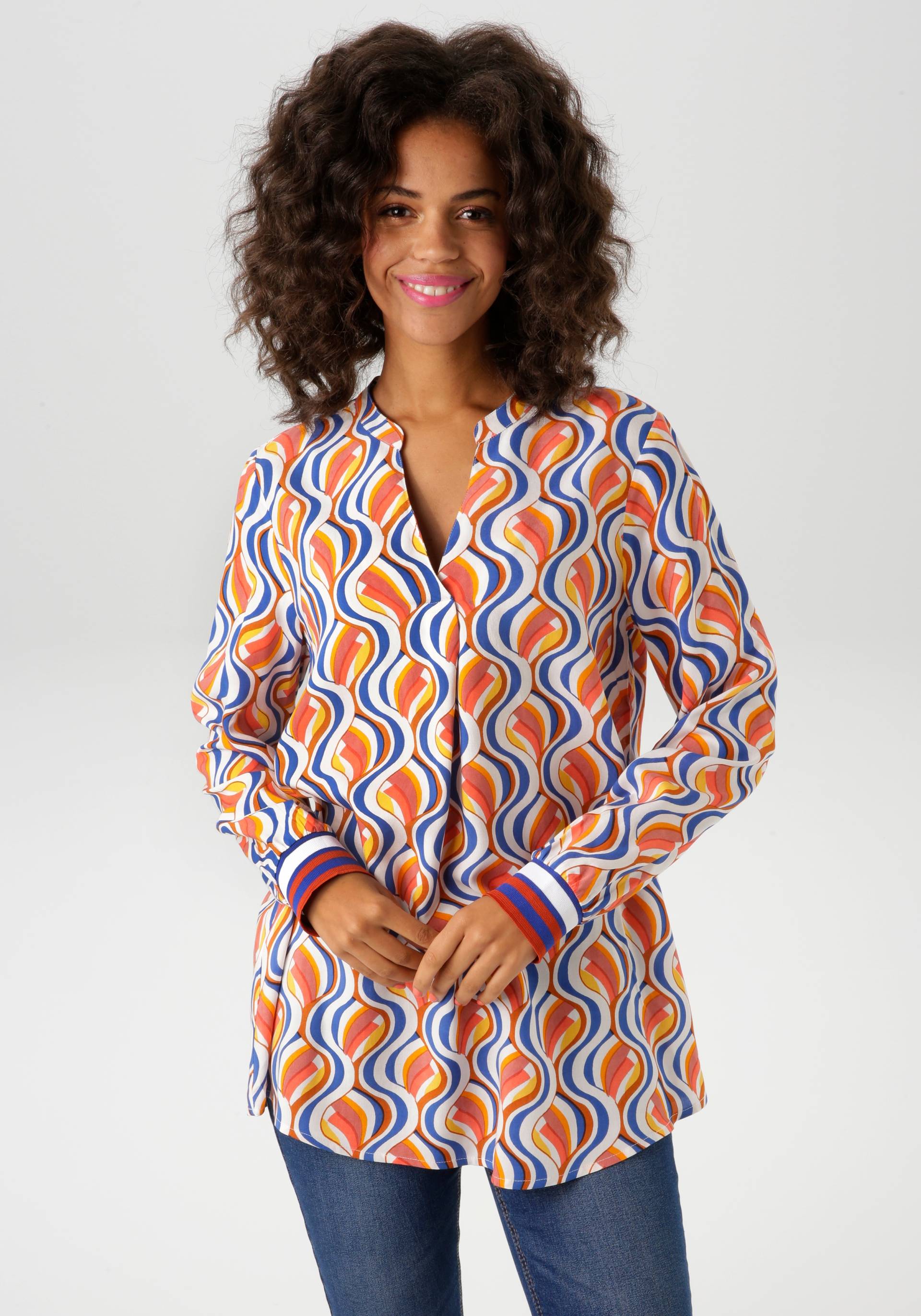 Aniston CASUAL Schlupfbluse, mit interessantem Retro-Muster - NEUE KOLLEKTION Aniston CASUAL Schlupfbluse, mit interessantem Retro-Muster - NEUE KOLLEKTION von Aniston CASUAL