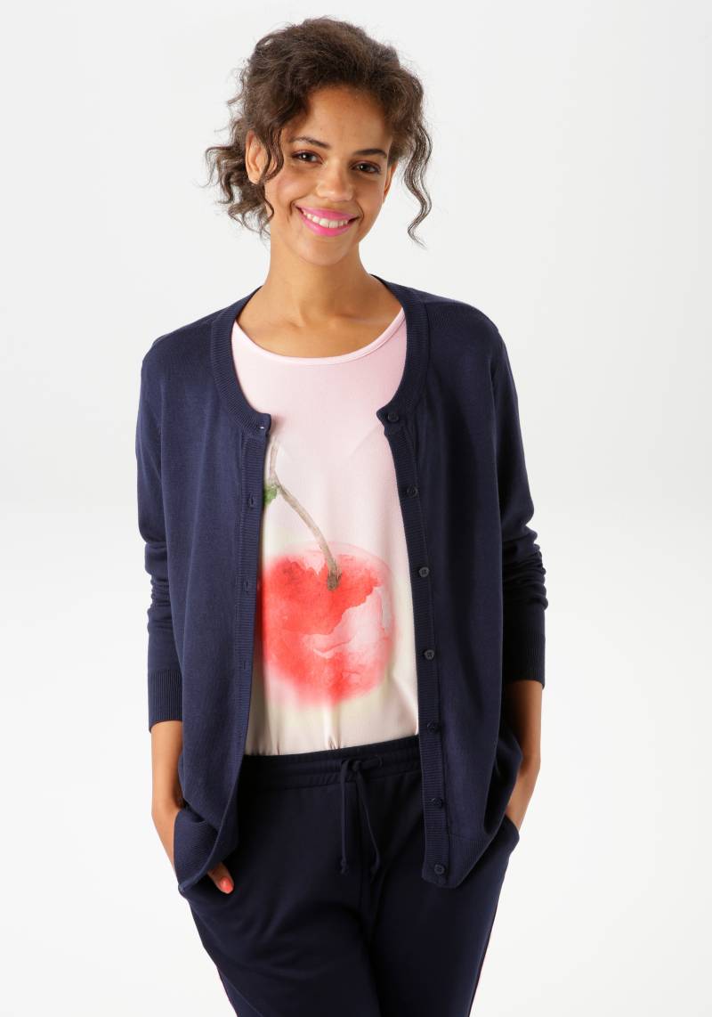 Aniston CASUAL Strickjacke, mit Rundhals-Ausschnitt von Aniston CASUAL