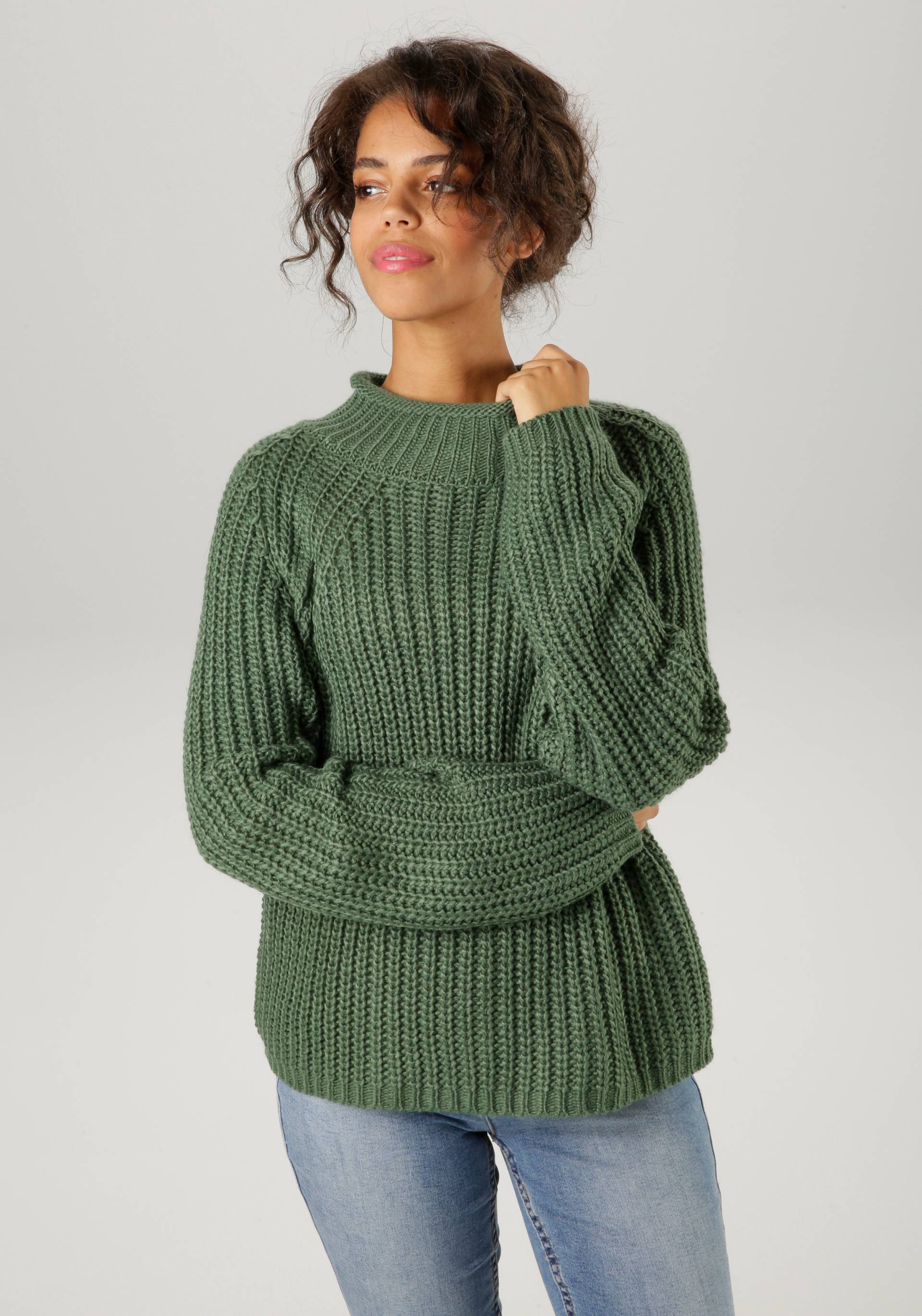 Aniston CASUAL Strickpullover, mit Rollkante am Stehkragen von Aniston CASUAL