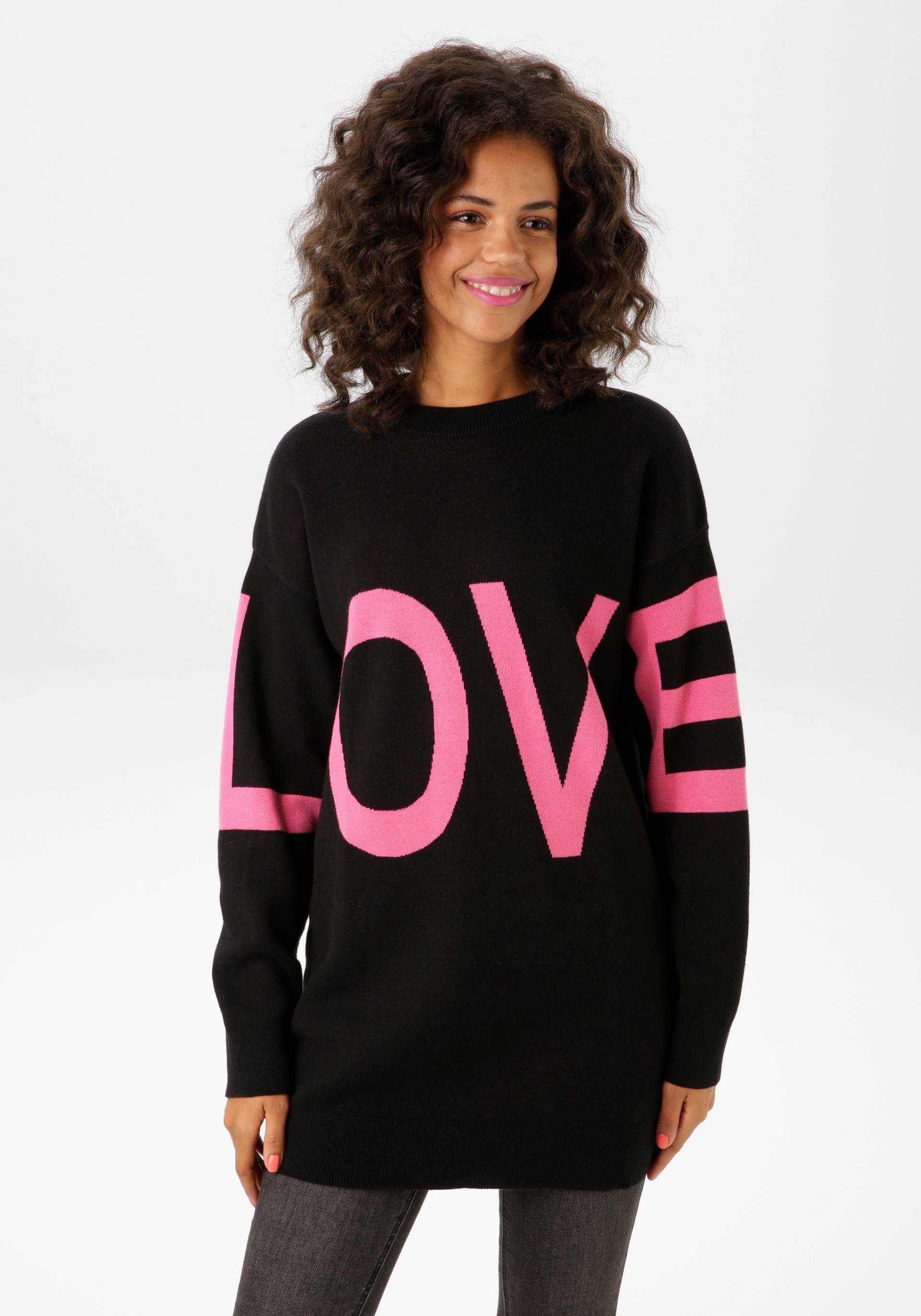 Aniston CASUAL Strickpullover, mit eingestricktem LOVE-Schriftzug - NEUE KOLLEKTION Aniston CASUAL Strickpullover, mit eingestricktem LOVE-Schriftzug - NEUE KOLLEKTION von Aniston CASUAL
