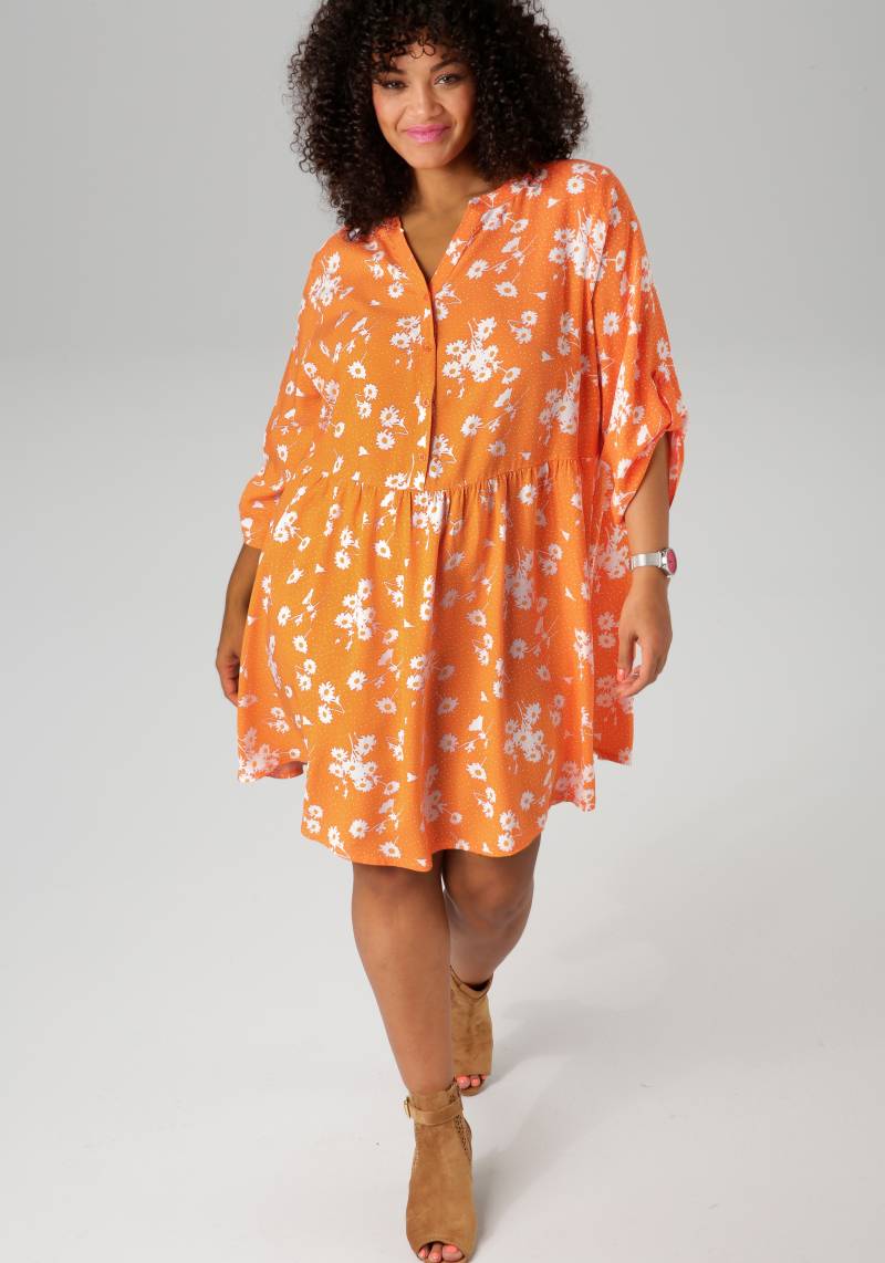 Aniston PLUS Longbluse, mit Blumen und kleinen Pünktchen bedruckt - NEUE KOLLEKTION von Aniston PLUS