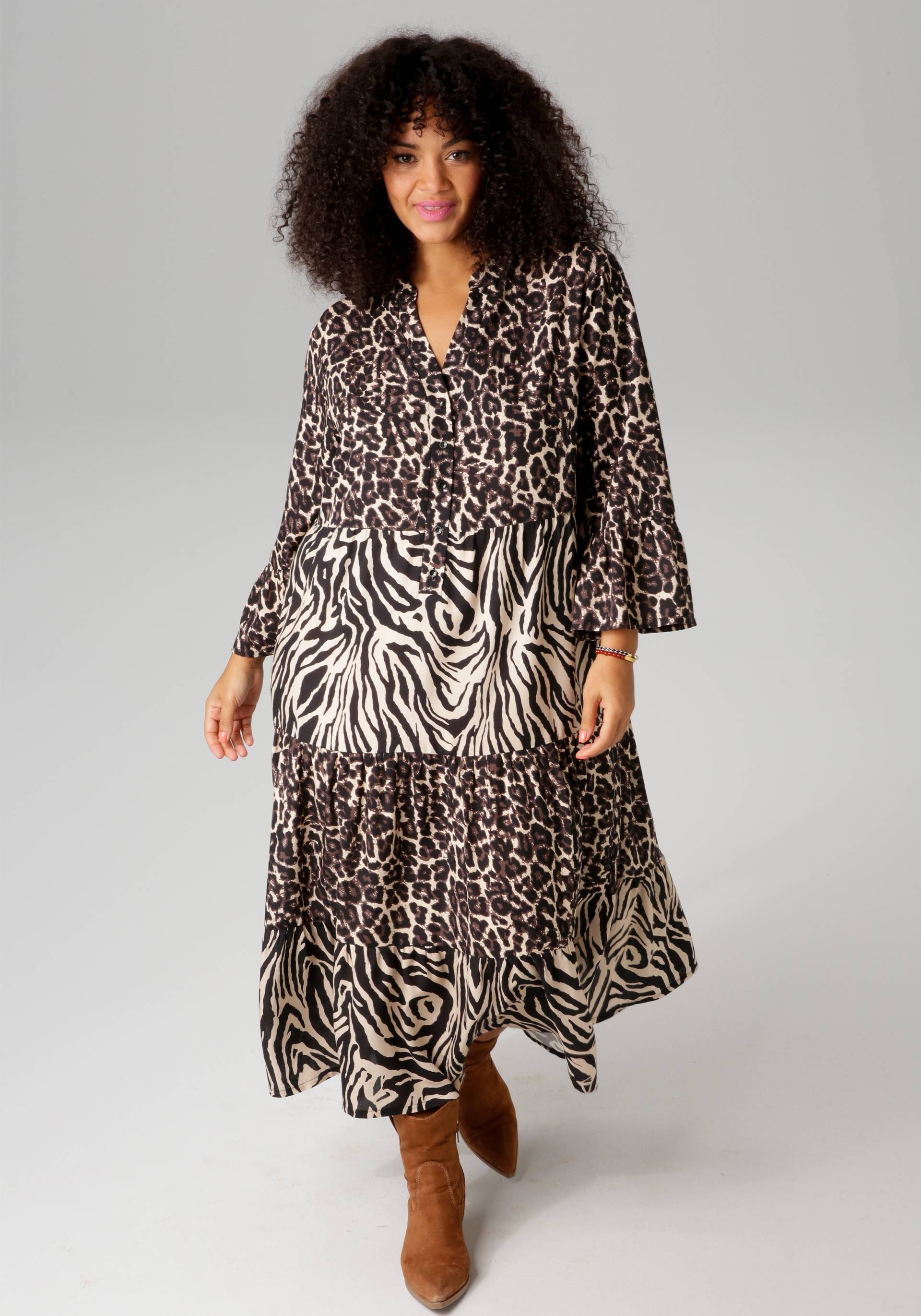 Aniston PLUS Midikleid, im extravaganten Animal-Zebra-Printmix-NEUE KOLLEKTION Aniston PLUS Midikleid, im extravaganten Animal-Zebra-Printmix-NEUE KOLLEKTION von Aniston PLUS