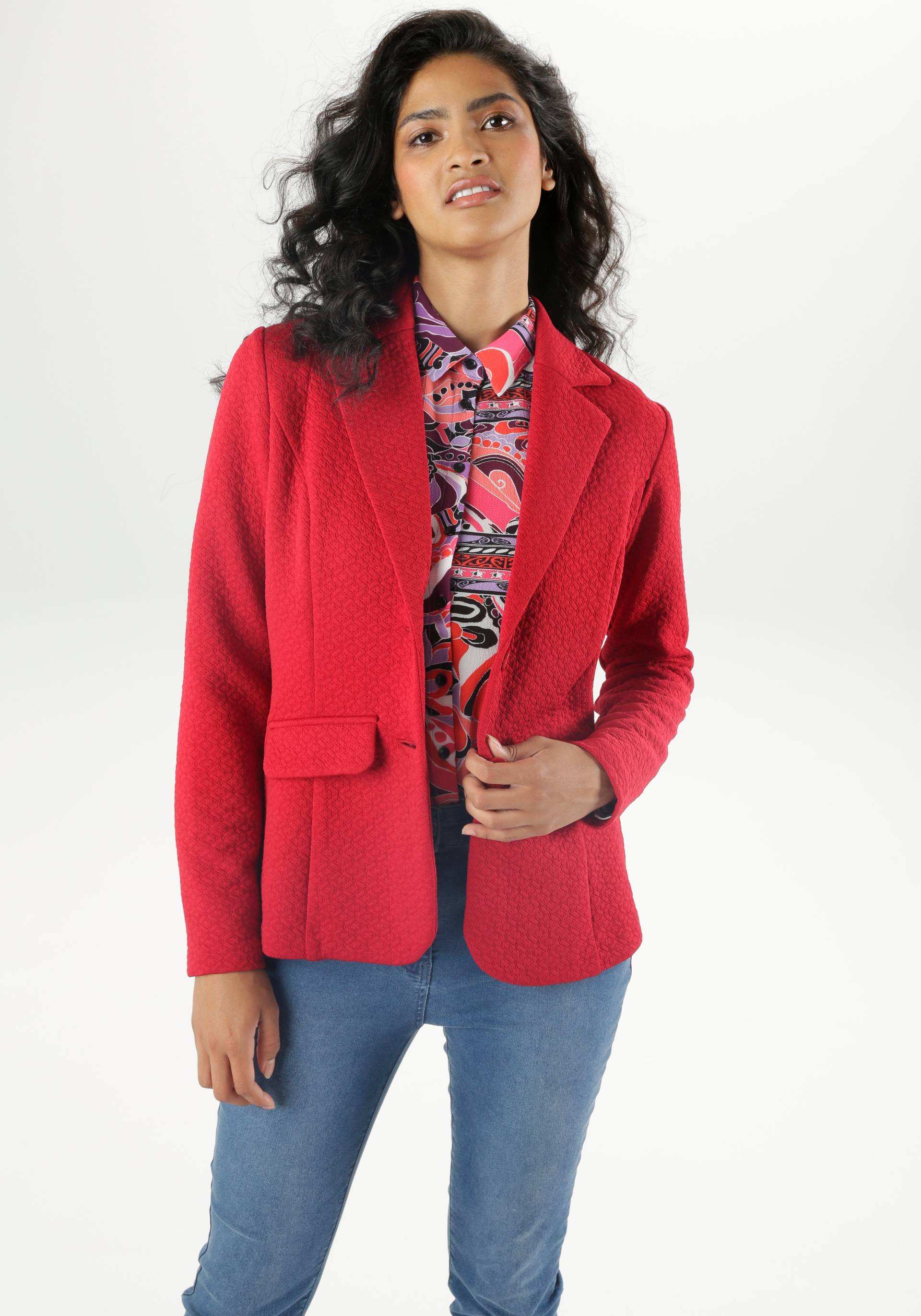 Aniston SELECTED Jerseyblazer, mit strukturiertem Muster Aniston SELECTED Jerseyblazer, mit strukturiertem Muster von Aniston SELECTED