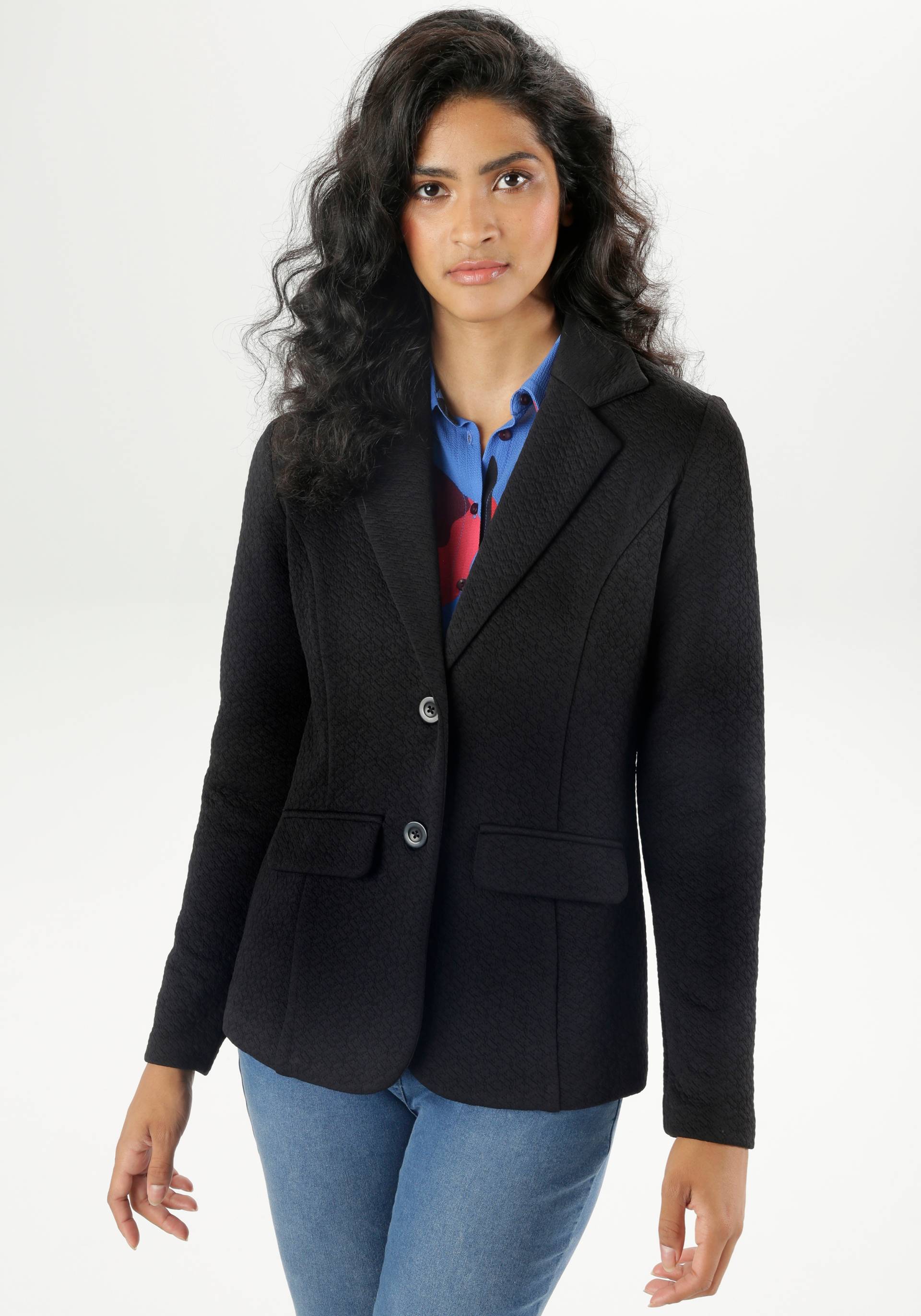 Aniston SELECTED Jerseyblazer, mit strukturiertem Muster Aniston SELECTED Jerseyblazer, mit strukturiertem Muster von Aniston SELECTED