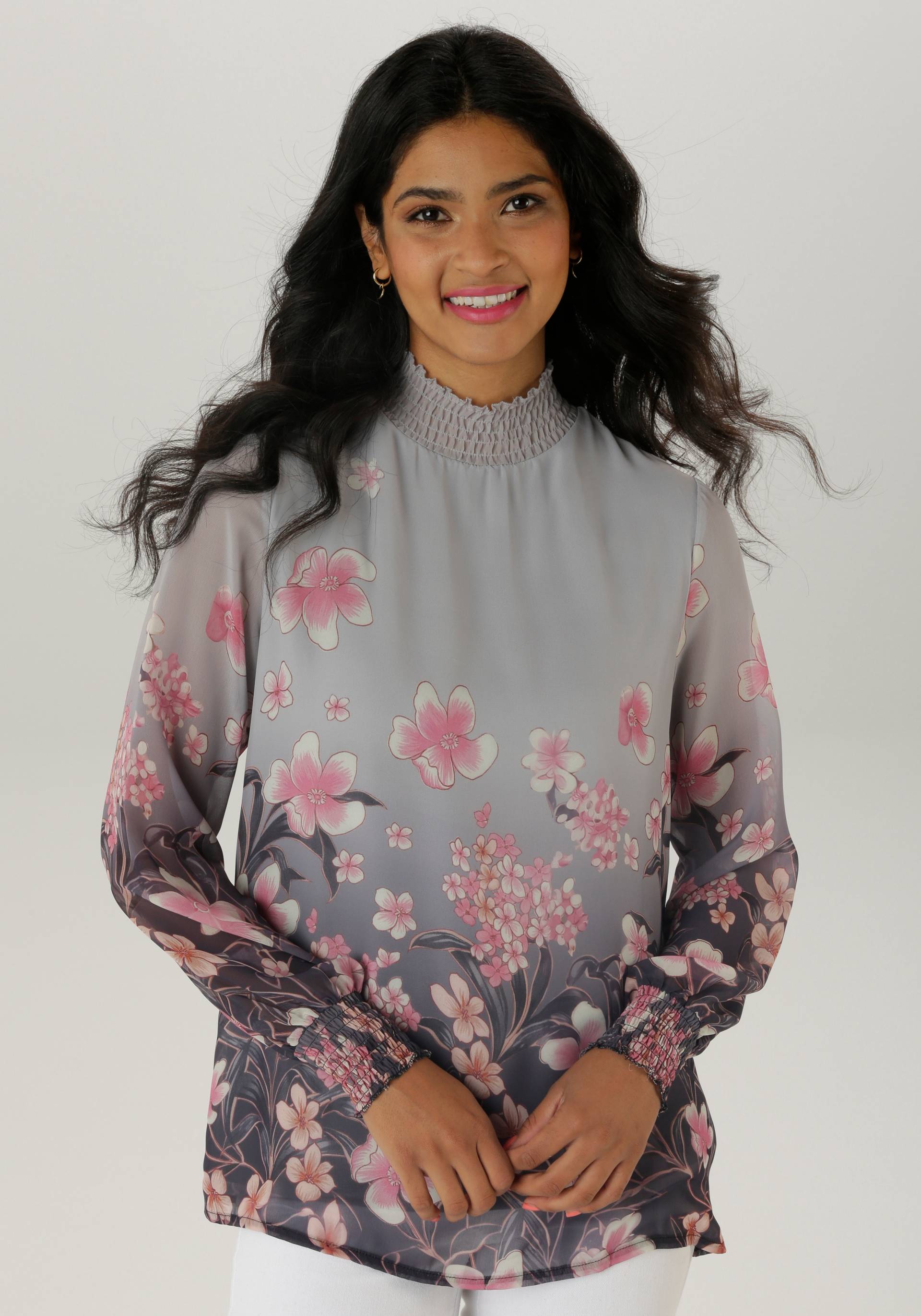 Aniston SELECTED Schlupfbluse, mit Blütendruck und hübscher Blumenbordüre - NEUE KOLLEKTION Aniston SELECTED Schlupfbluse, mit Blütendruck und hübscher Blumenbordüre - NEUE KOLLEKTION von Aniston SELECTED