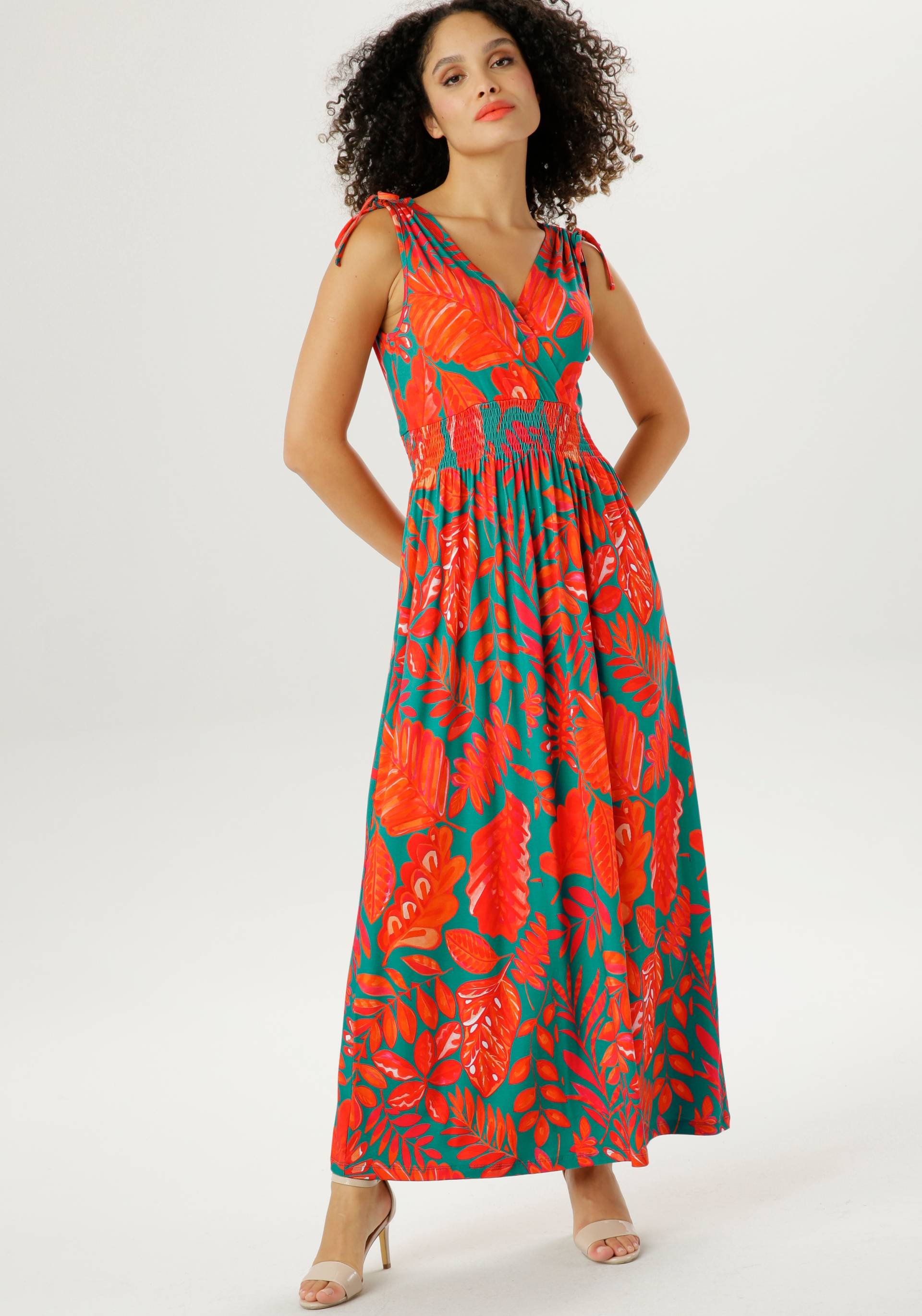 Aniston SELECTED Sommerkleid, mit breiten Trägern zum Raffen Aniston SELECTED Sommerkleid, mit breiten Trägern zum Raffen von Aniston SELECTED