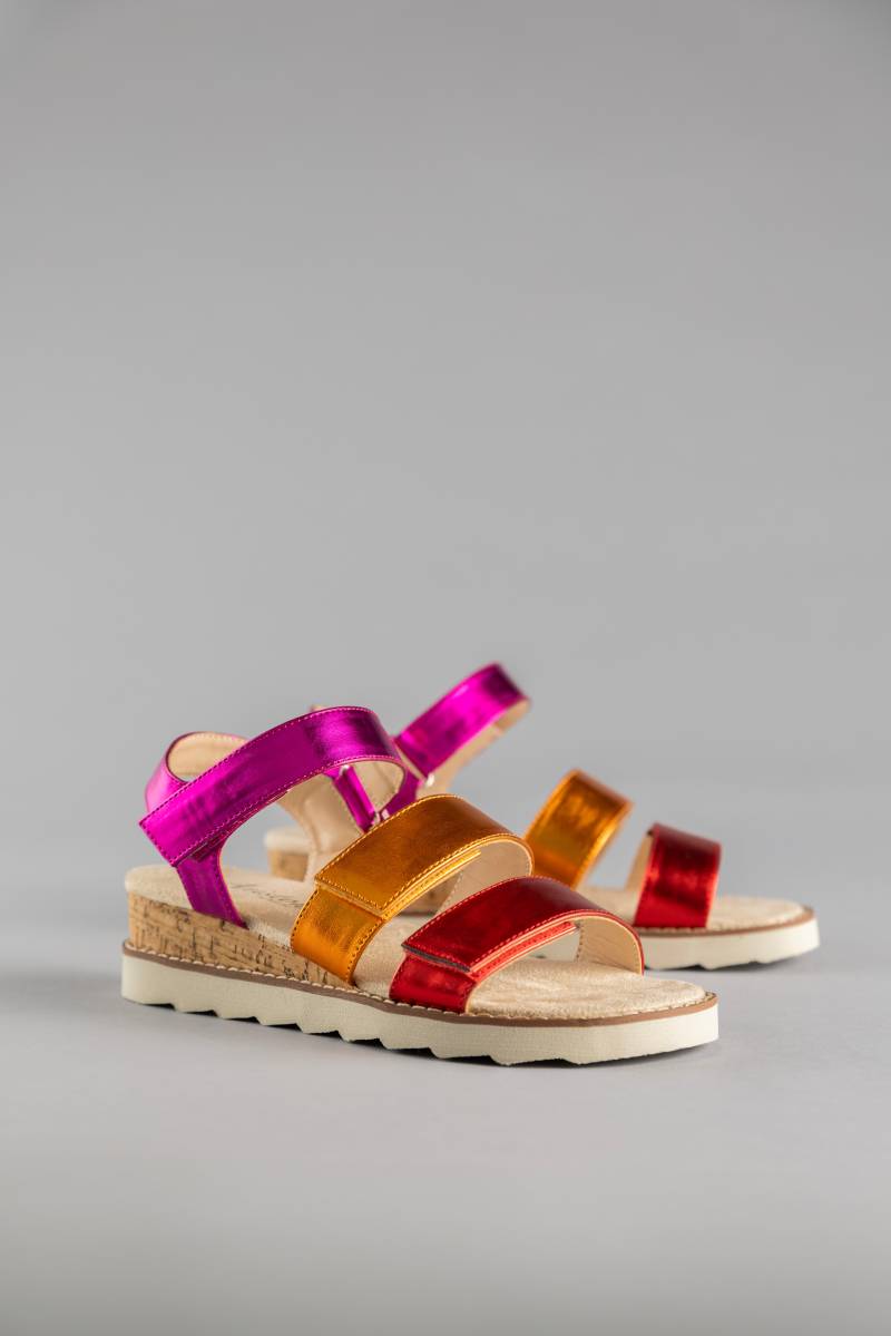 Aniston SHOES Keilsandalette, Sandale, Sommerschuh, Klettschuh, Metallic-Optik - NEUE KOLLEKTION von Aniston SHOES