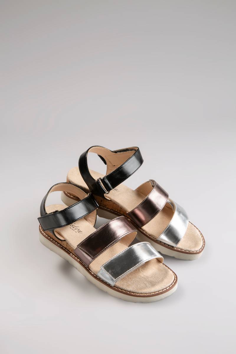 Aniston SHOES Keilsandalette, Sandale, Sommerschuh, Klettschuh, Metallic-Optik - NEUE KOLLEKTION von Aniston SHOES