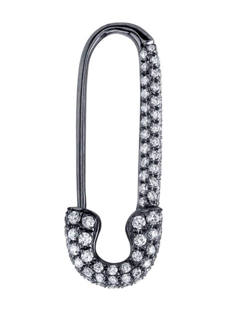 Anita Ko 18kt black gold Safety Pin diamond hoop earring - Grey von Anita Ko