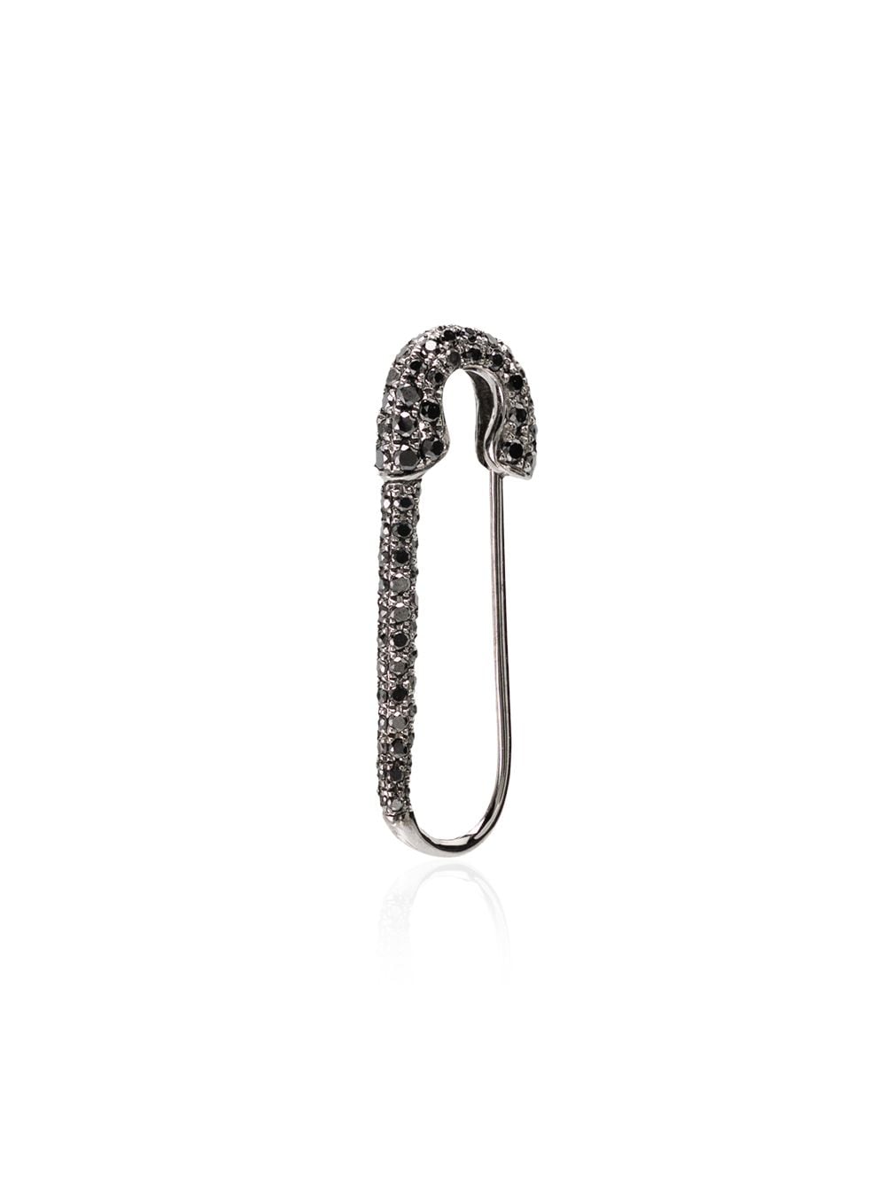 Anita Ko 18kt black gold safety pin diamond earring von Anita Ko