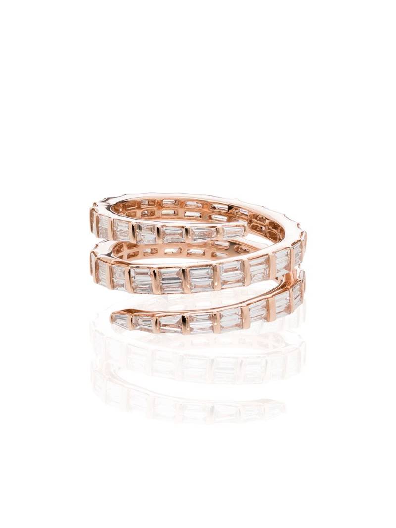 Anita Ko 18kt rose gold baguette diamond coil ring - Pink von Anita Ko