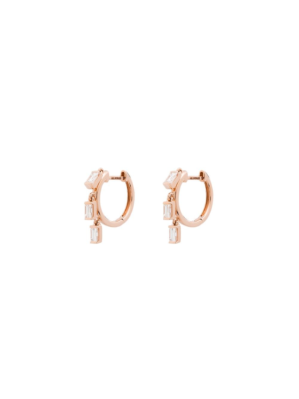 Anita Ko 18kt rose gold baguette diamond hoop earrings - Pink von Anita Ko