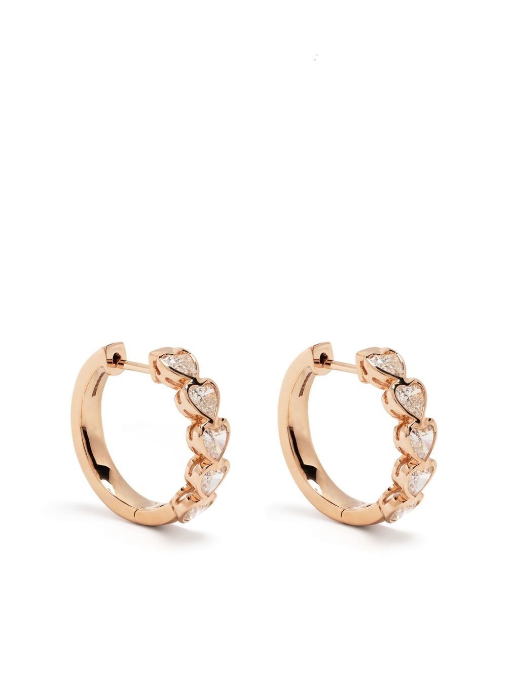 Anita Ko 18kt rose gold bezel heart diamond earrings von Anita Ko