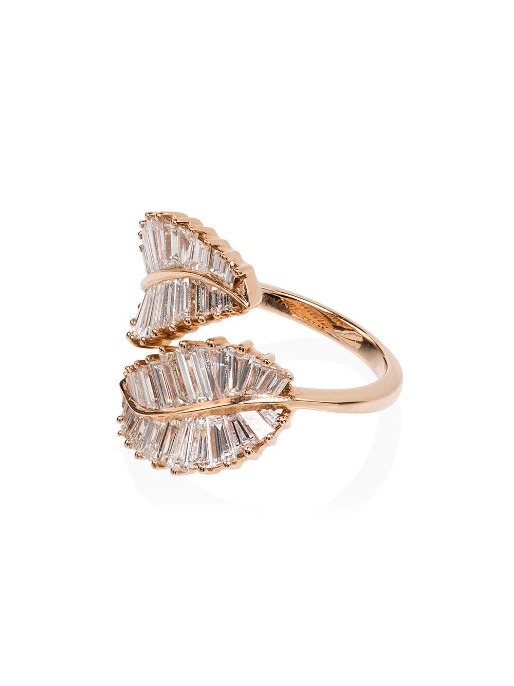 Anita Ko 18kt rose gold diamond palm leaf ring - Pink von Anita Ko