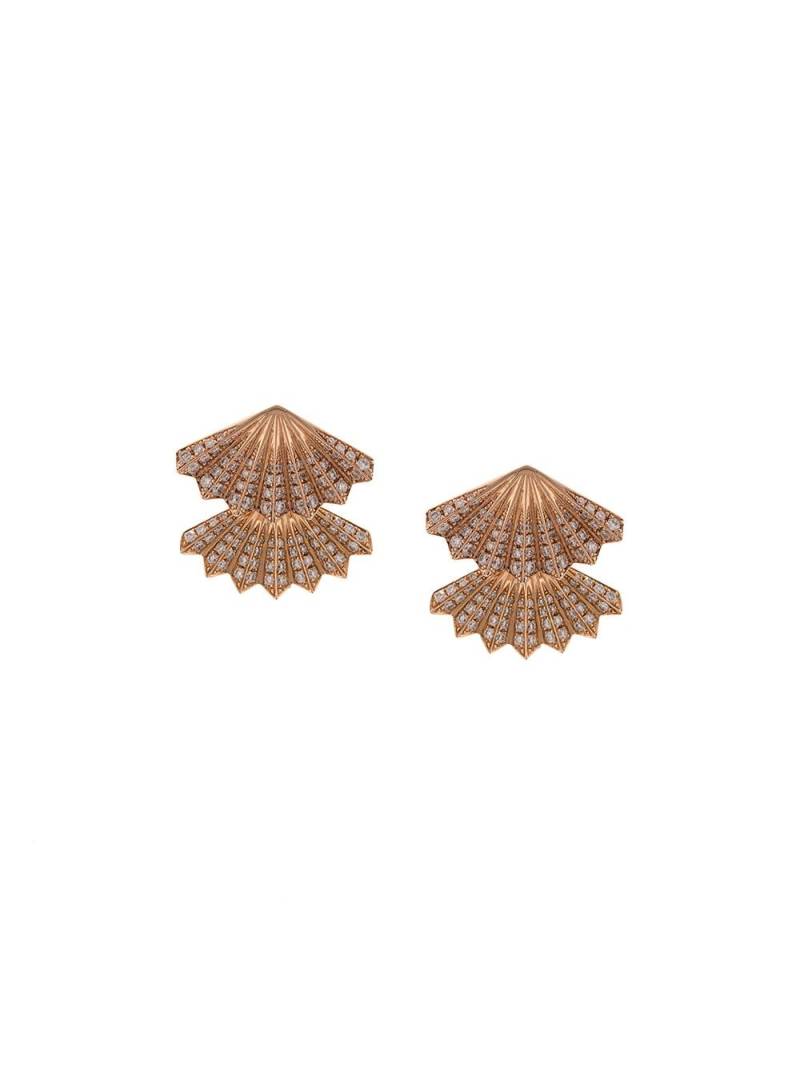 Anita Ko 18kt rose gold double-fan diamond earrings von Anita Ko
