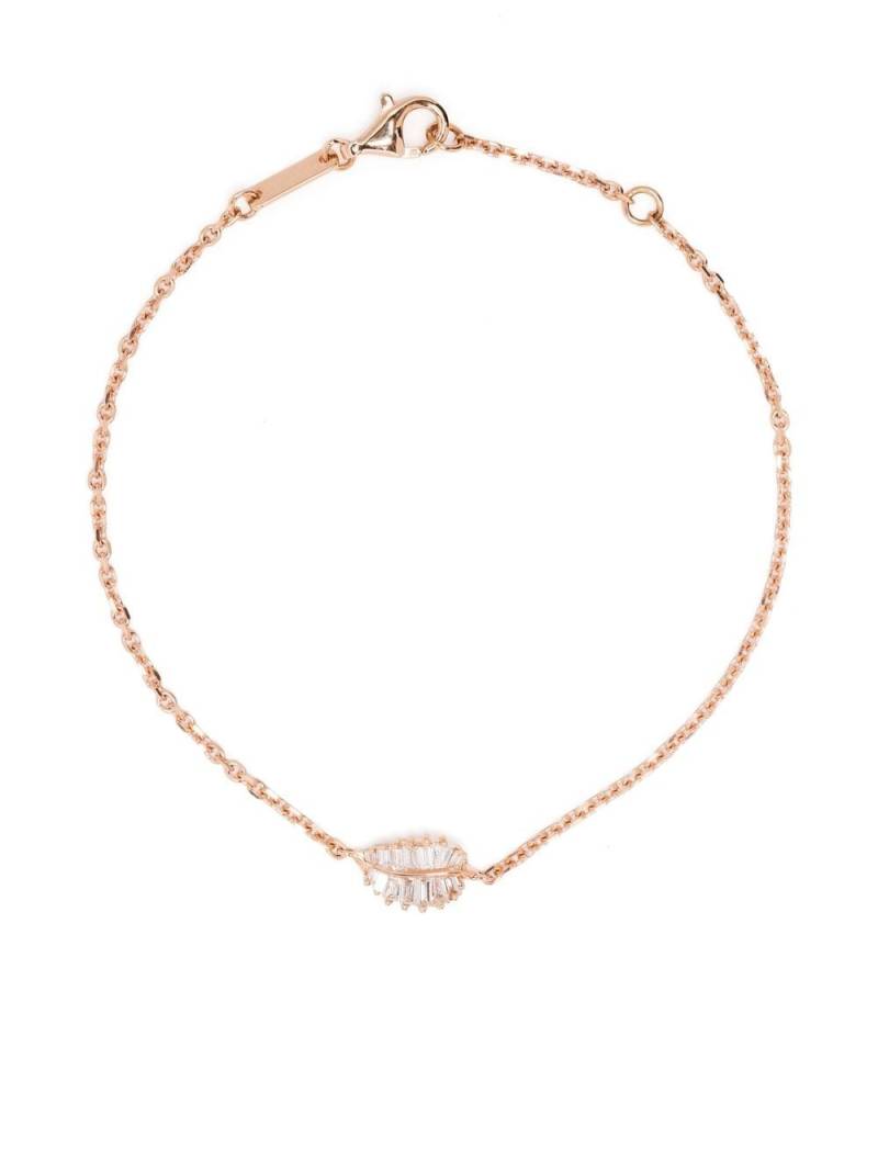 Anita Ko 18kt rose gold palm leaf baguette diamond bracelet - Pink von Anita Ko
