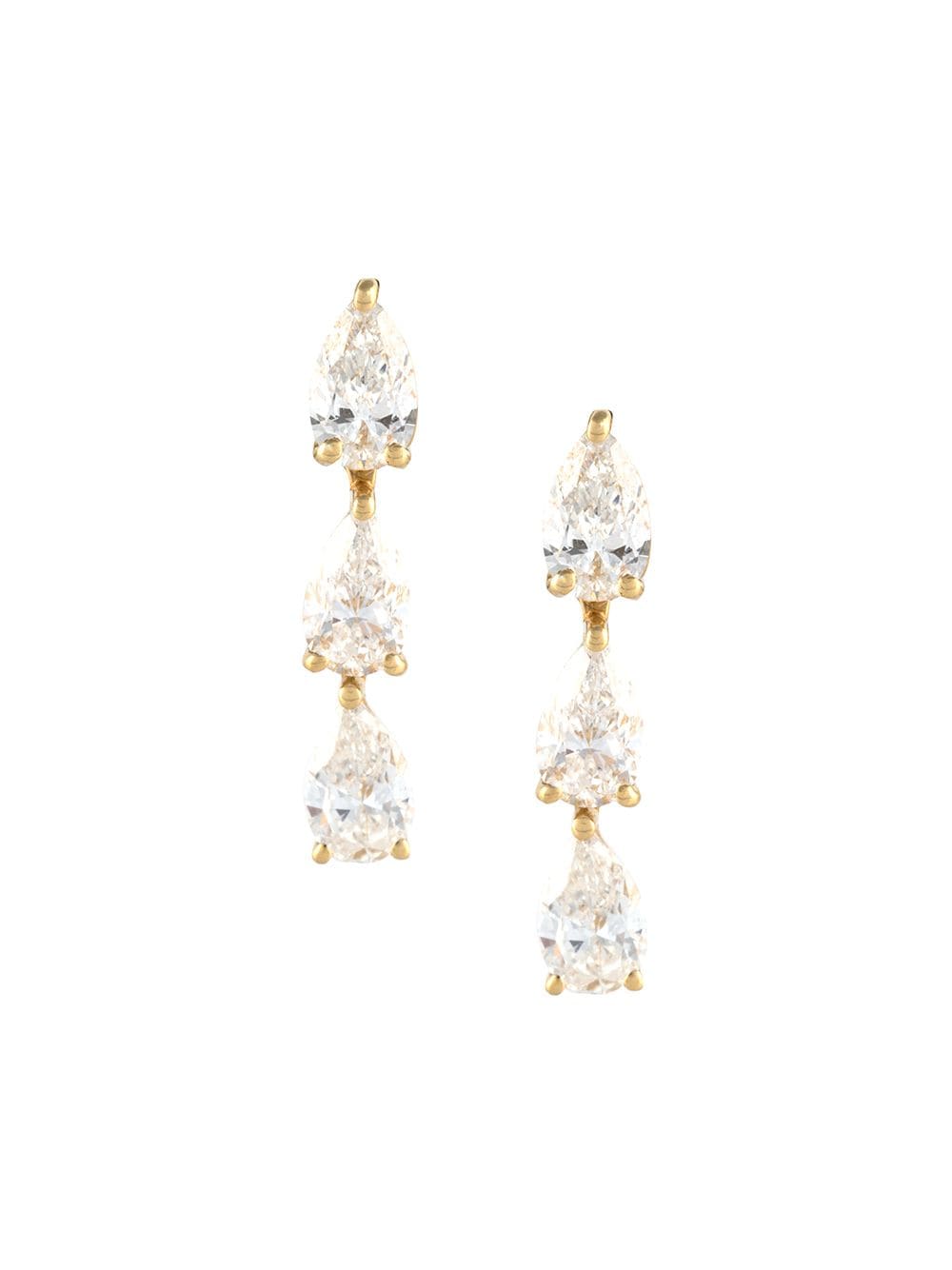 Anita Ko 18kt yellow gold 3 pear diamond dot studs von Anita Ko