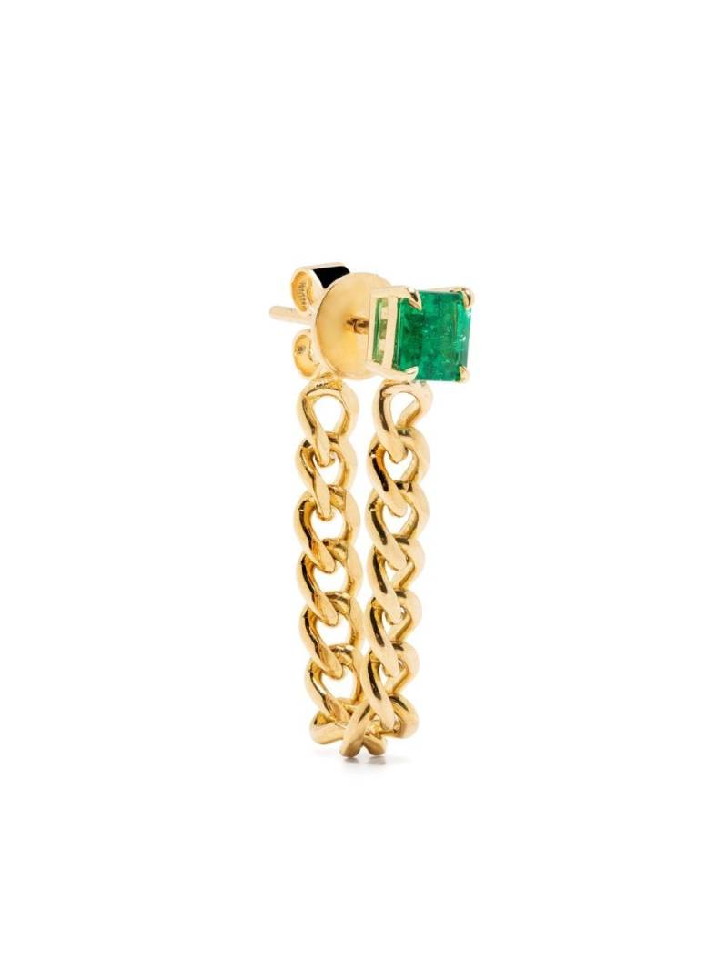 Anita Ko 18kt yellow gold cuban link emerald stud earring von Anita Ko