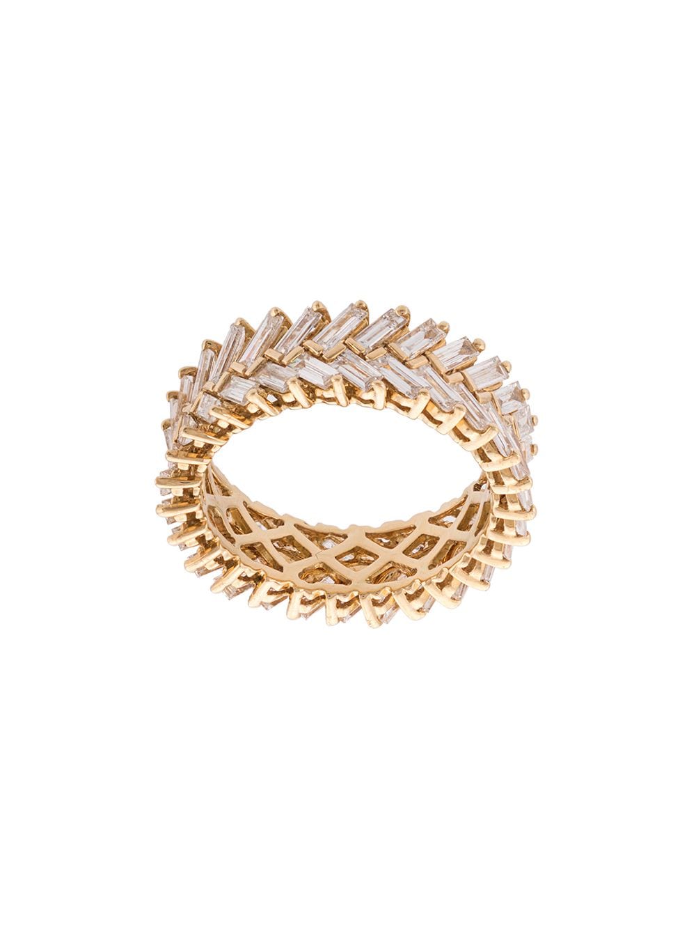 Anita Ko 18kt yellow gold diamond baguette double row ring von Anita Ko