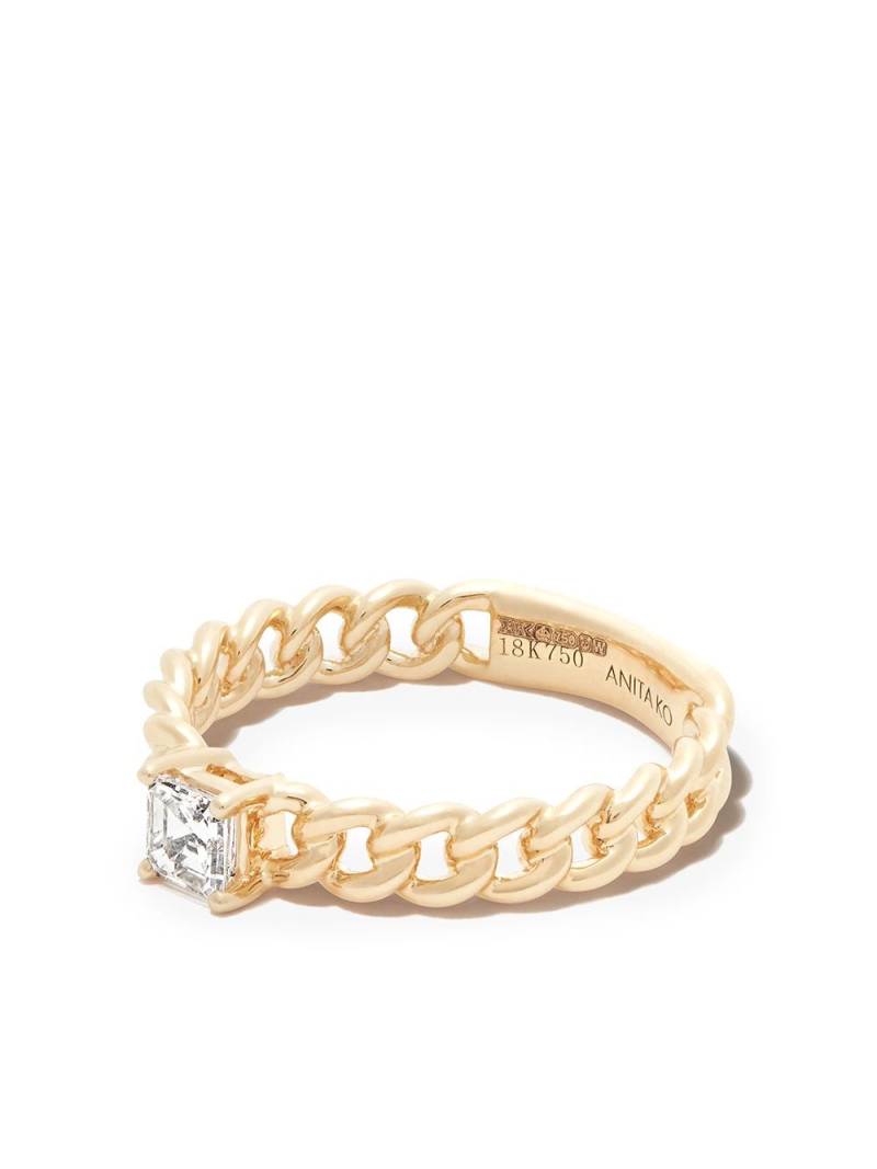 Anita Ko 18kt yellow gold diamond chain-link ring von Anita Ko