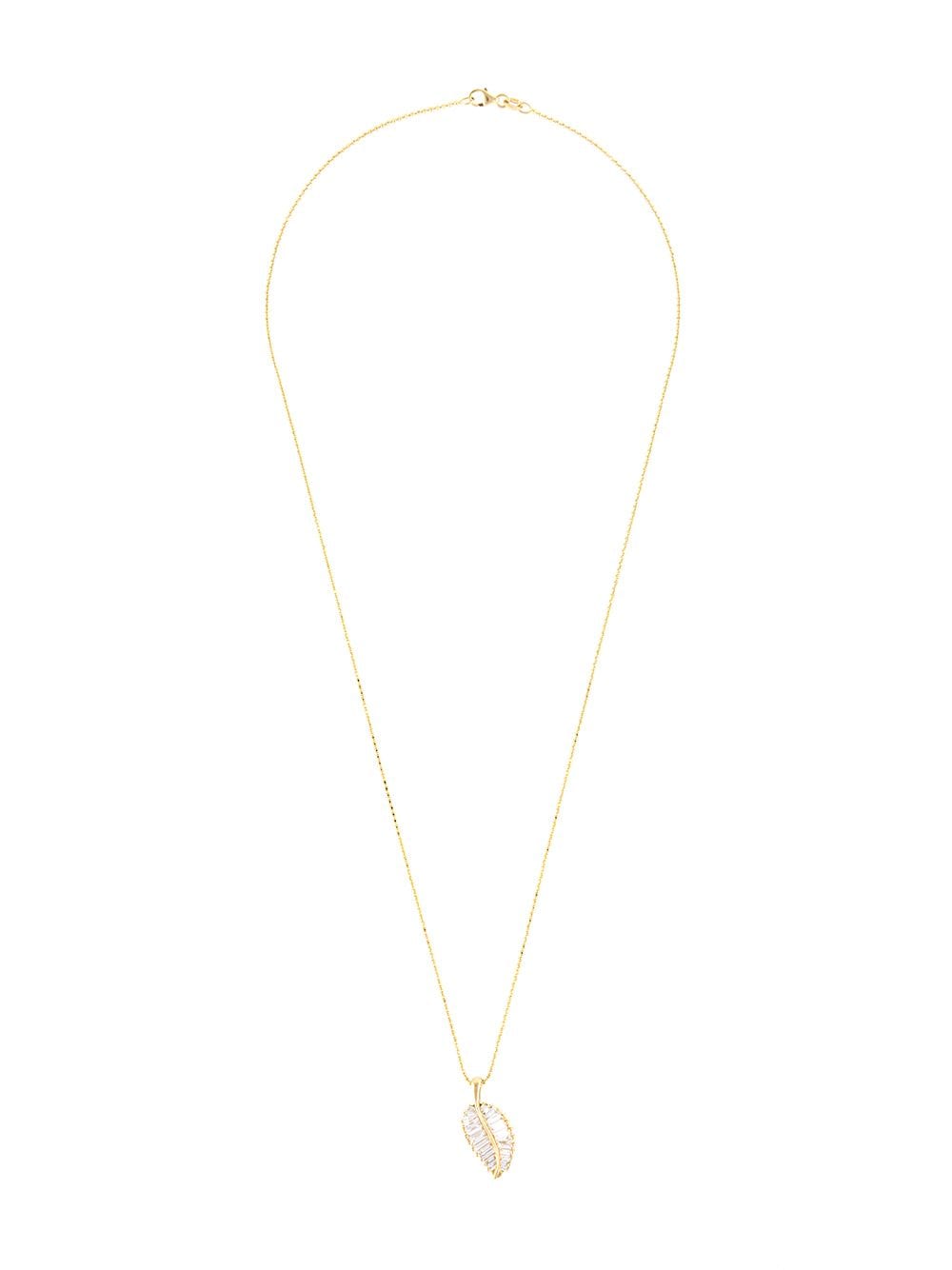 Anita Ko 18kt yellow gold palm leaf diamond pendant necklace von Anita Ko