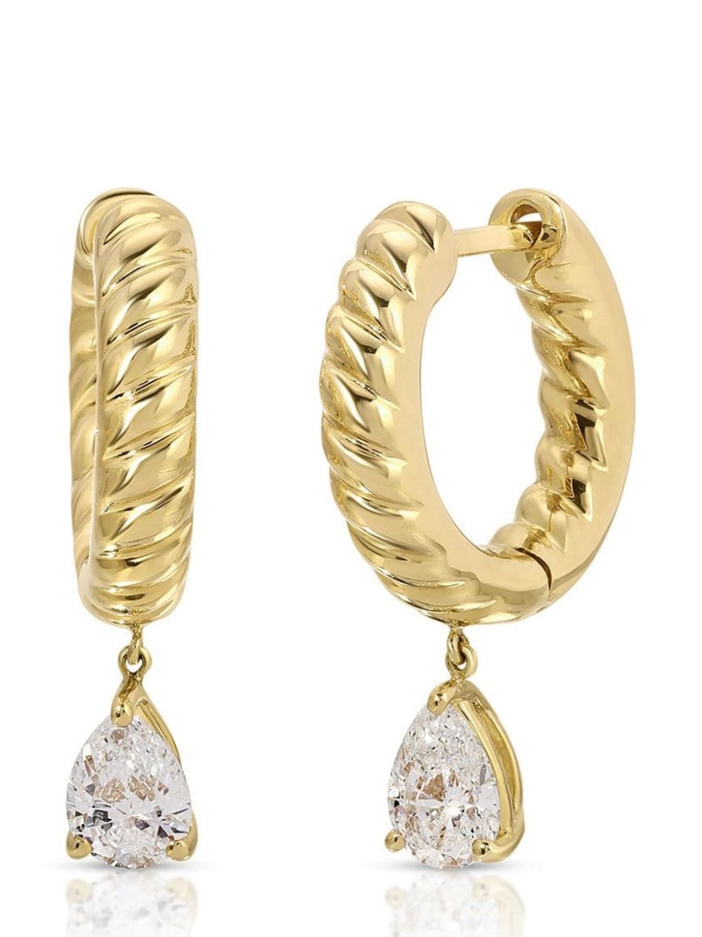 Anita Ko 18kt yellow gold small Zoe diamond hoop earrings von Anita Ko