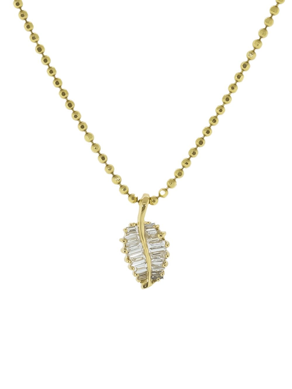 Anita Ko beaded chain palm leaf necklace - Gold von Anita Ko