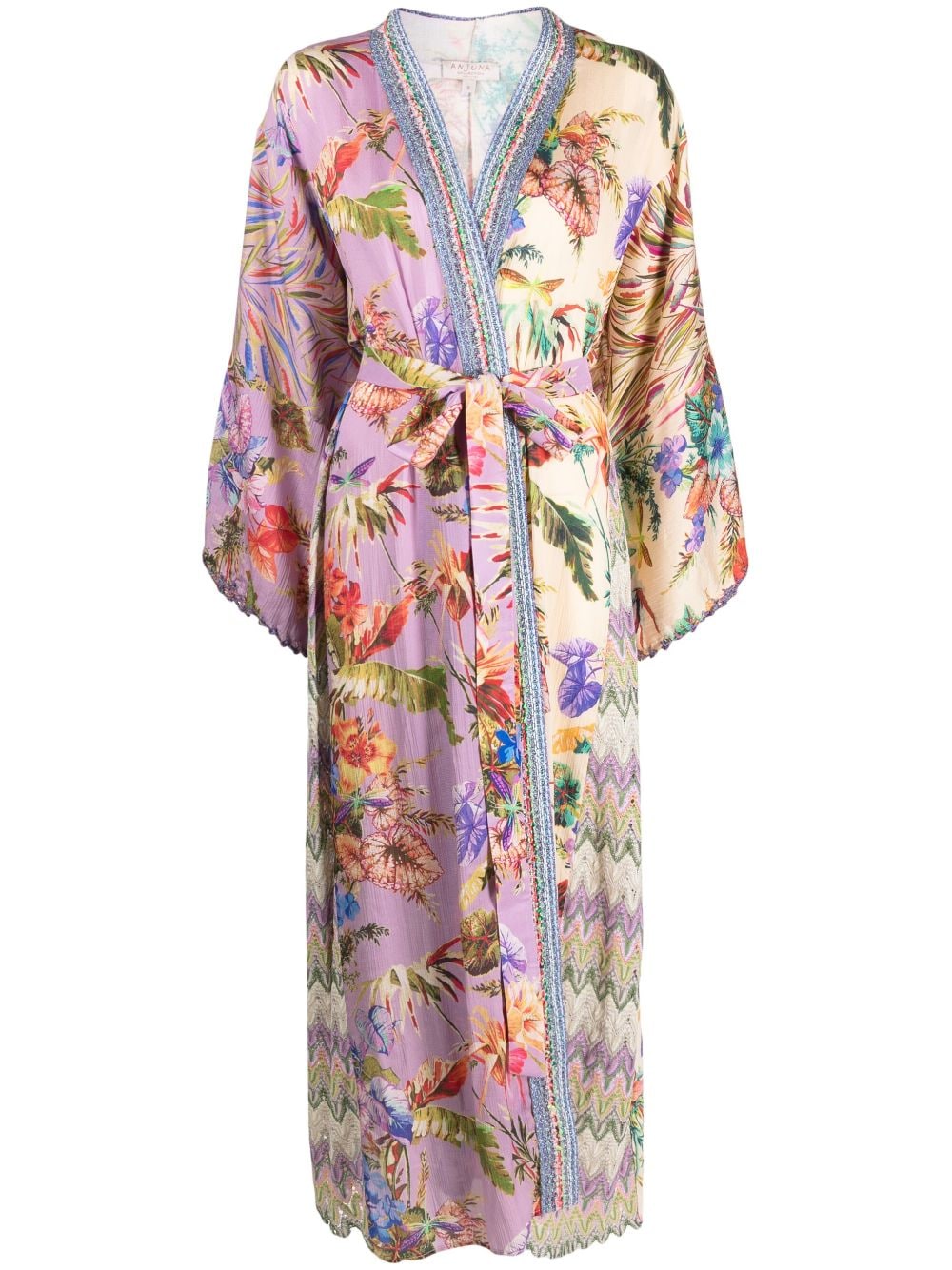 Anjuna Lilly floral-print robe coat - Purple von Anjuna