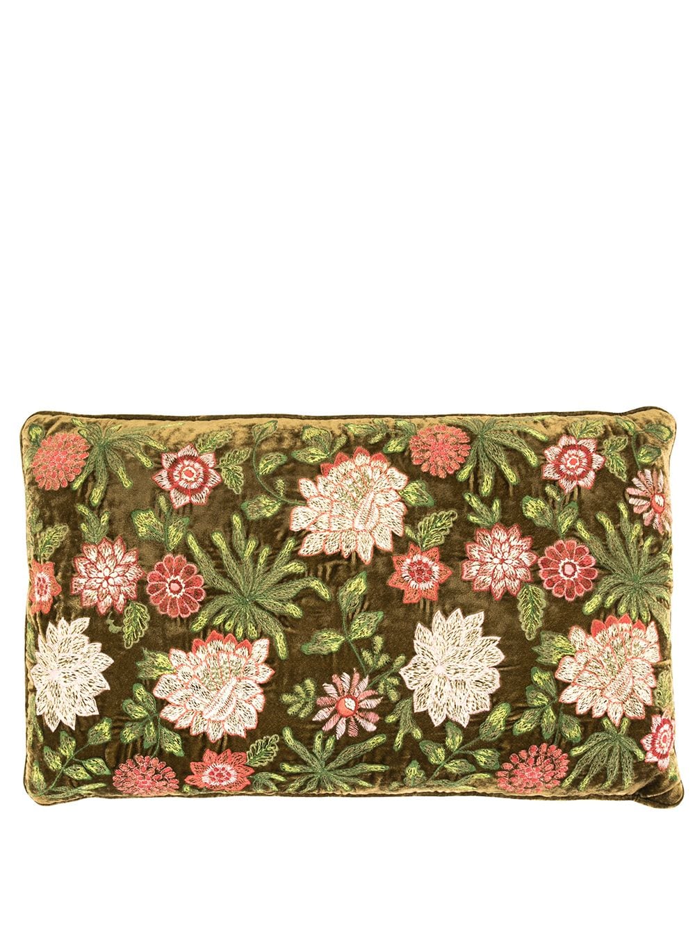Anke Drechsel embroidered floral cushion - Green von Anke Drechsel