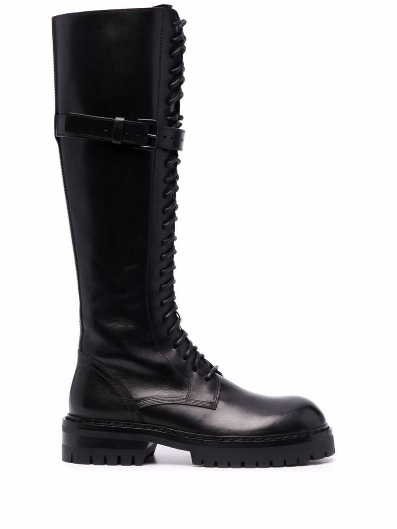 Ann Demeulemeester buckle-fastening leather combat boots - Black von Ann Demeulemeester