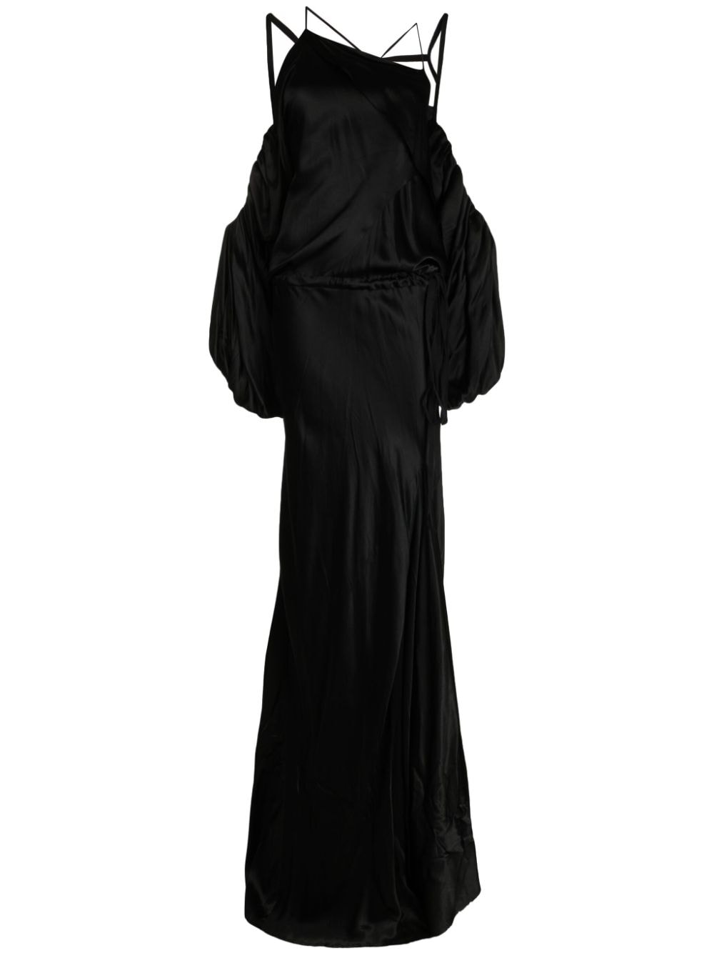 Ann Demeulemeester draped asymmetric gown - Black von Ann Demeulemeester