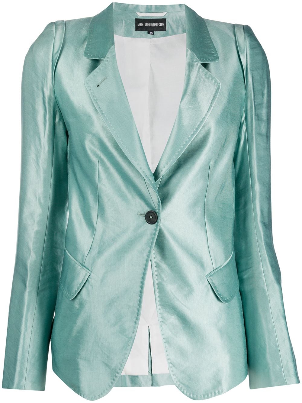 Ann Demeulemeester fitted buttoned blazer - Green von Ann Demeulemeester