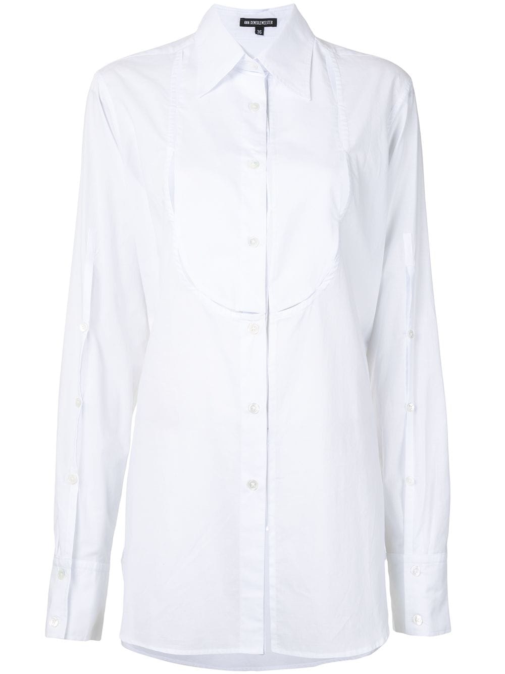 Ann Demeulemeester longline tuxedo shirt - White von Ann Demeulemeester