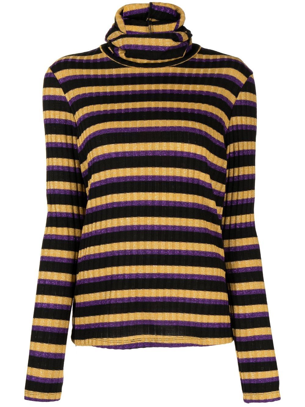 Anna Sui striped roll-neck jumper - Yellow von Anna Sui