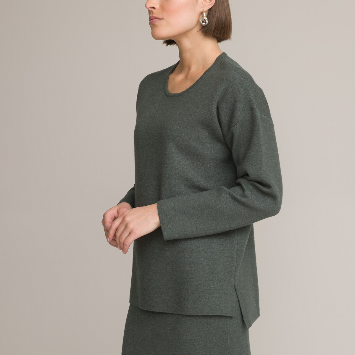 Pullover aus Milanostrick, runder Ausschnitt von Anne weyburn