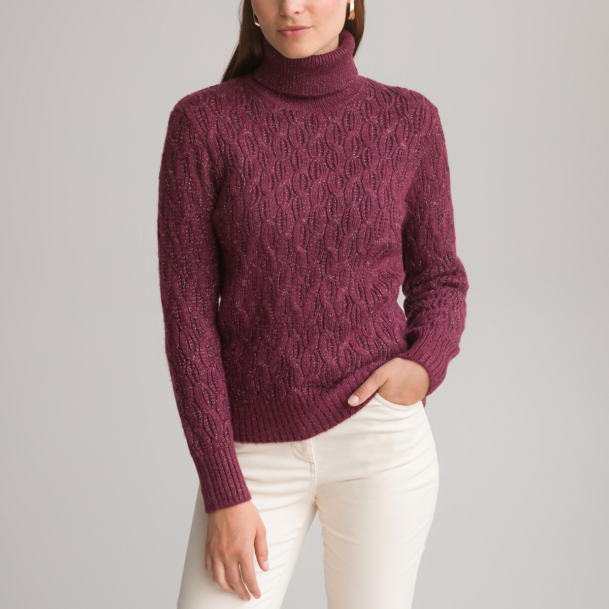 Rollkragenpullover, Musterstrick von Anne weyburn