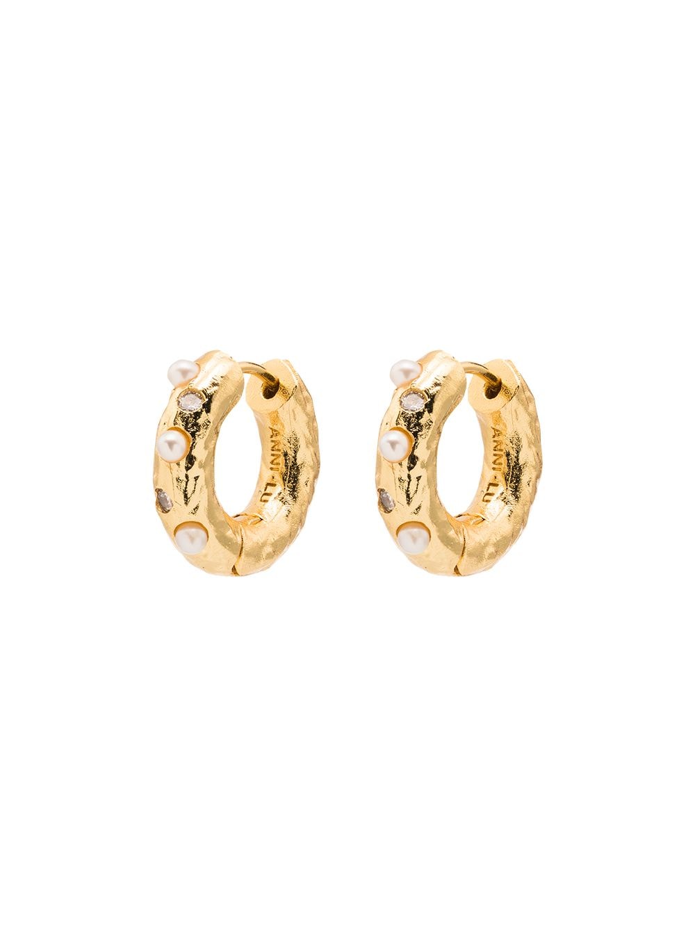 Anni Lu 18kt gold-plated pearl-embellished hoop earrings von Anni Lu