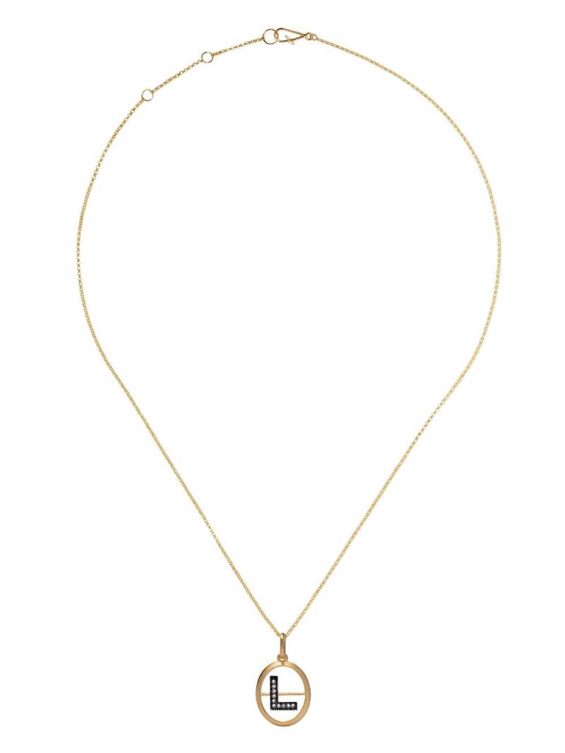 Annoushka 14kt and 18kt yellow gold L diamond initial pendant necklace von Annoushka