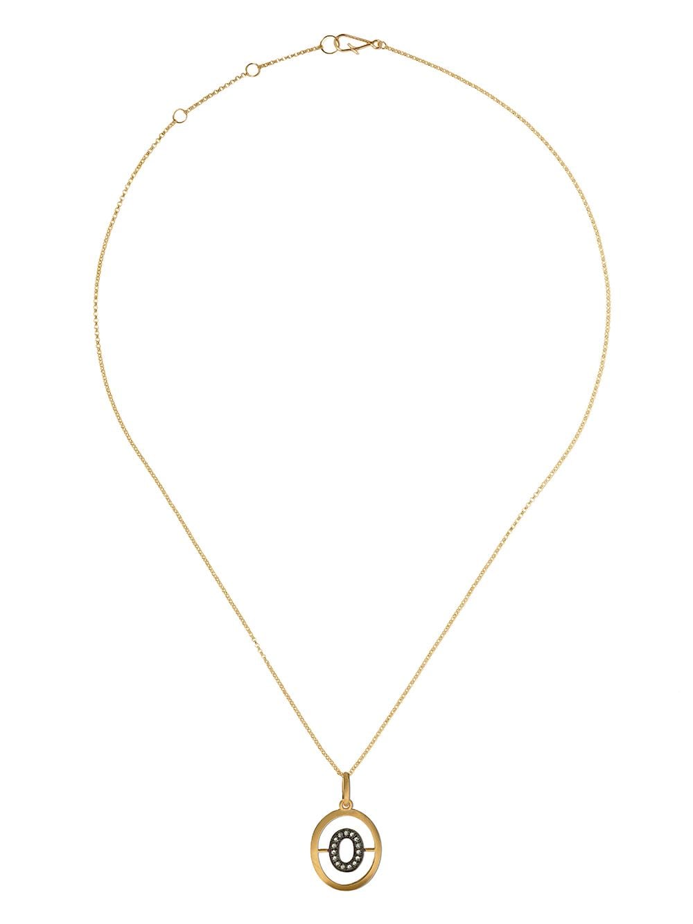 Annoushka 14kt and 18kt yellow gold O diamond initial pendant necklace von Annoushka
