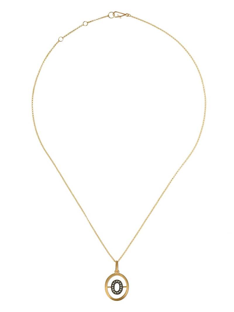 Annoushka 14kt and 18kt yellow gold O diamond initial pendant necklace von Annoushka