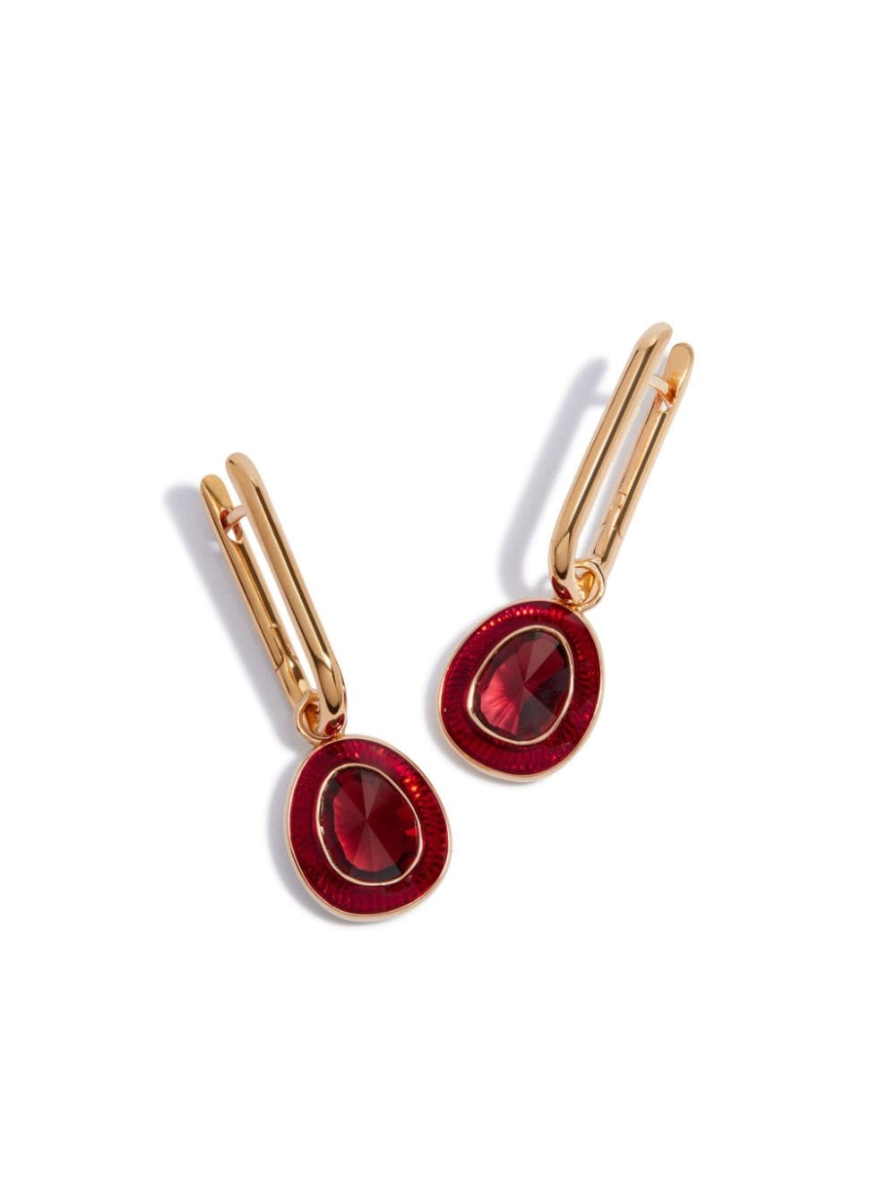 Annoushka 14kt yellow-gold Knuckle garnet hoop earrings - Red von Annoushka