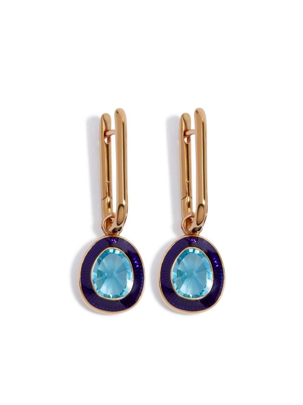 Annoushka 14kt yellow-gold Knuckle topaz hoop earrings - Blue von Annoushka