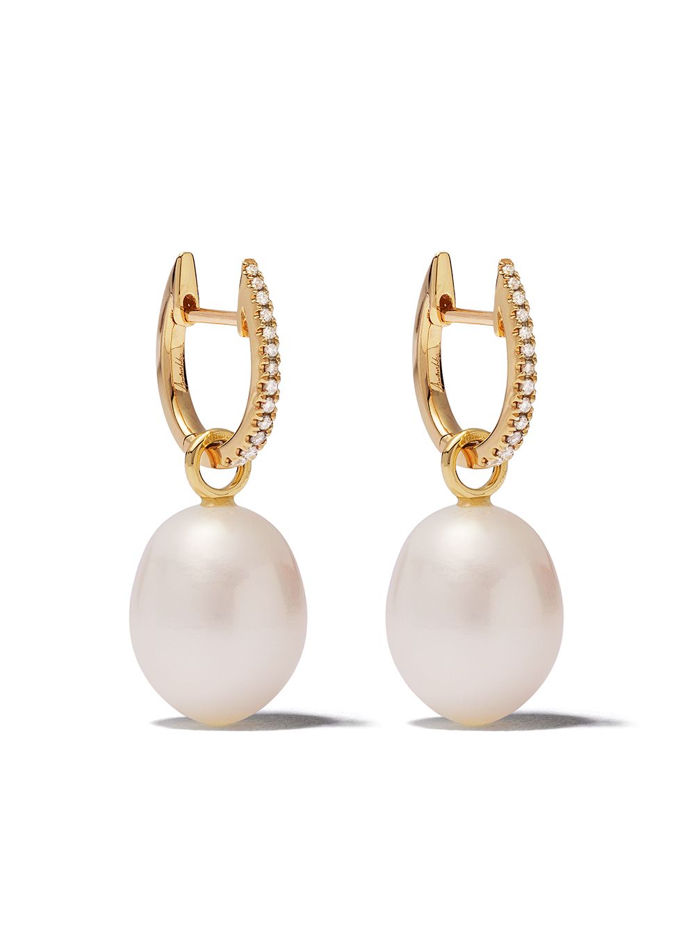 Annoushka 18kt gold diamond pearl drop earrings von Annoushka
