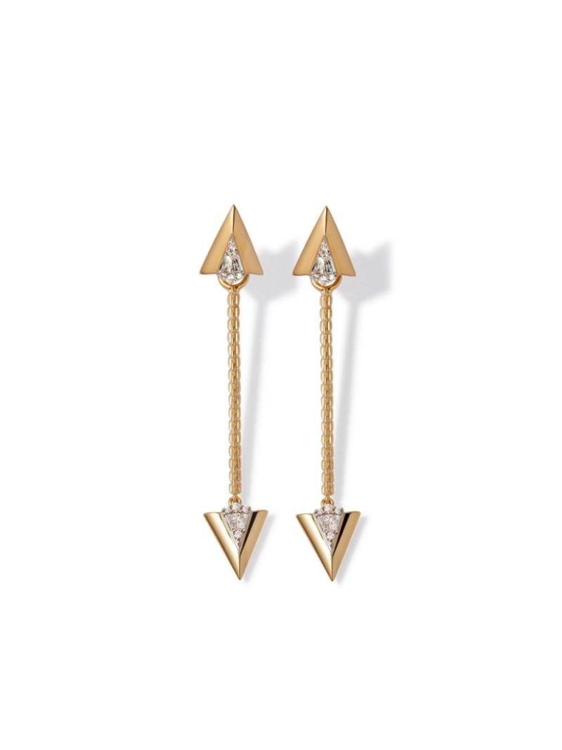 Annoushka 18kt yellow gold Deco Long Arrow diamond drop earrings von Annoushka