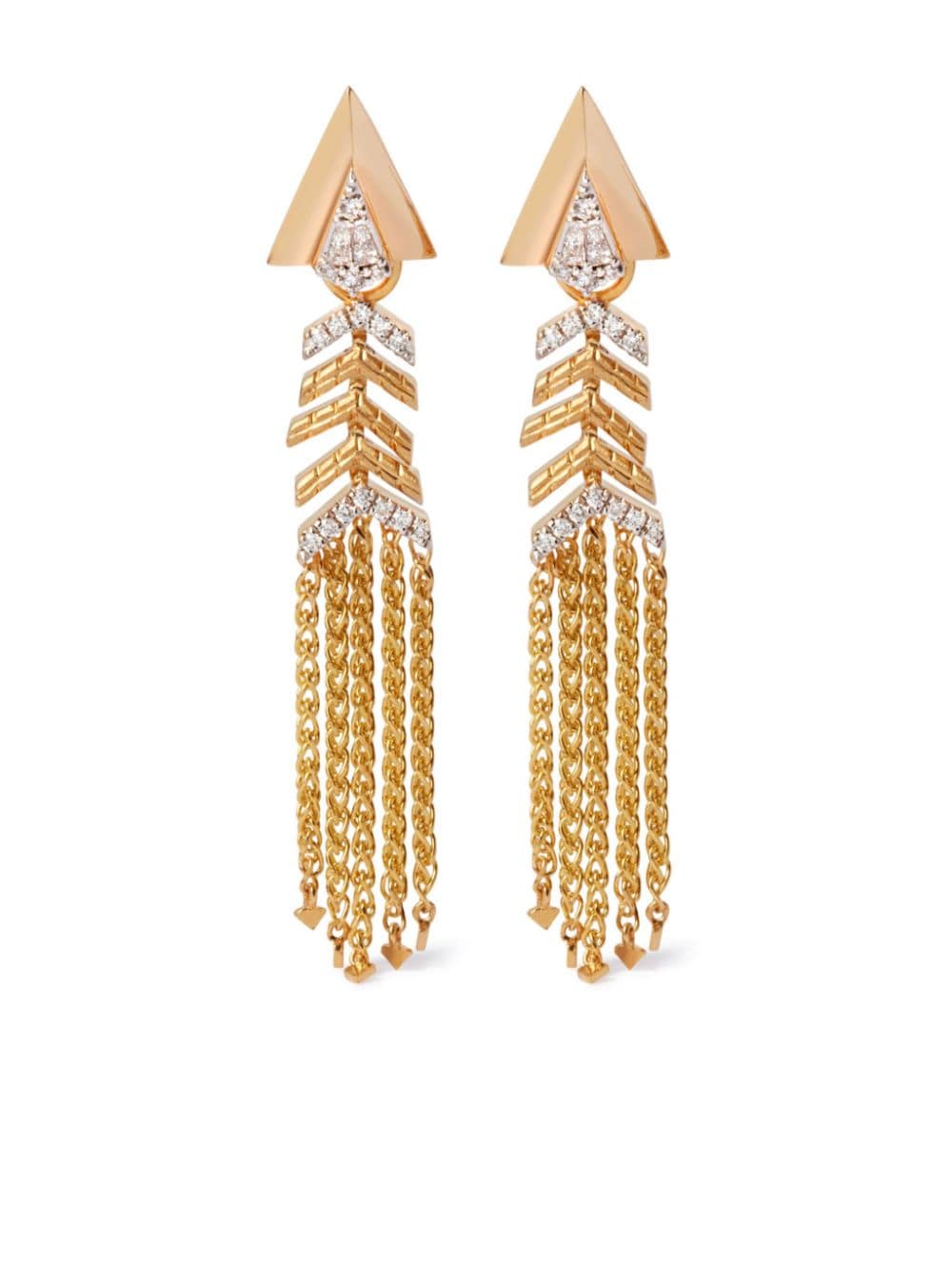 Annoushka 18kt yellow gold Deco Shimmy diamond arrow earrings von Annoushka