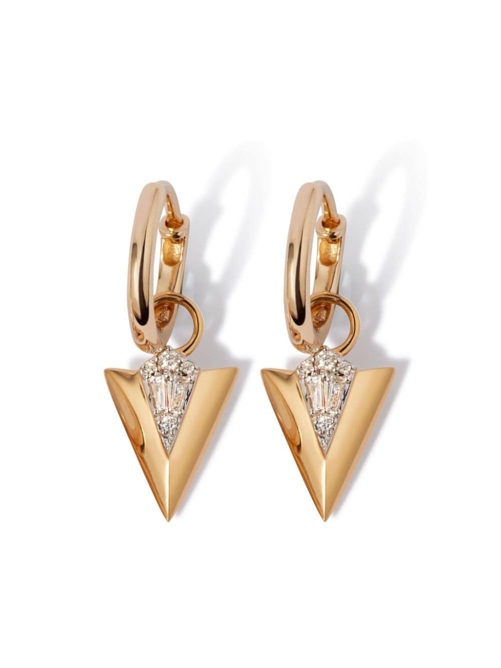 Annoushka 18kt yellow gold Deco diamond arrow hoop earrings von Annoushka