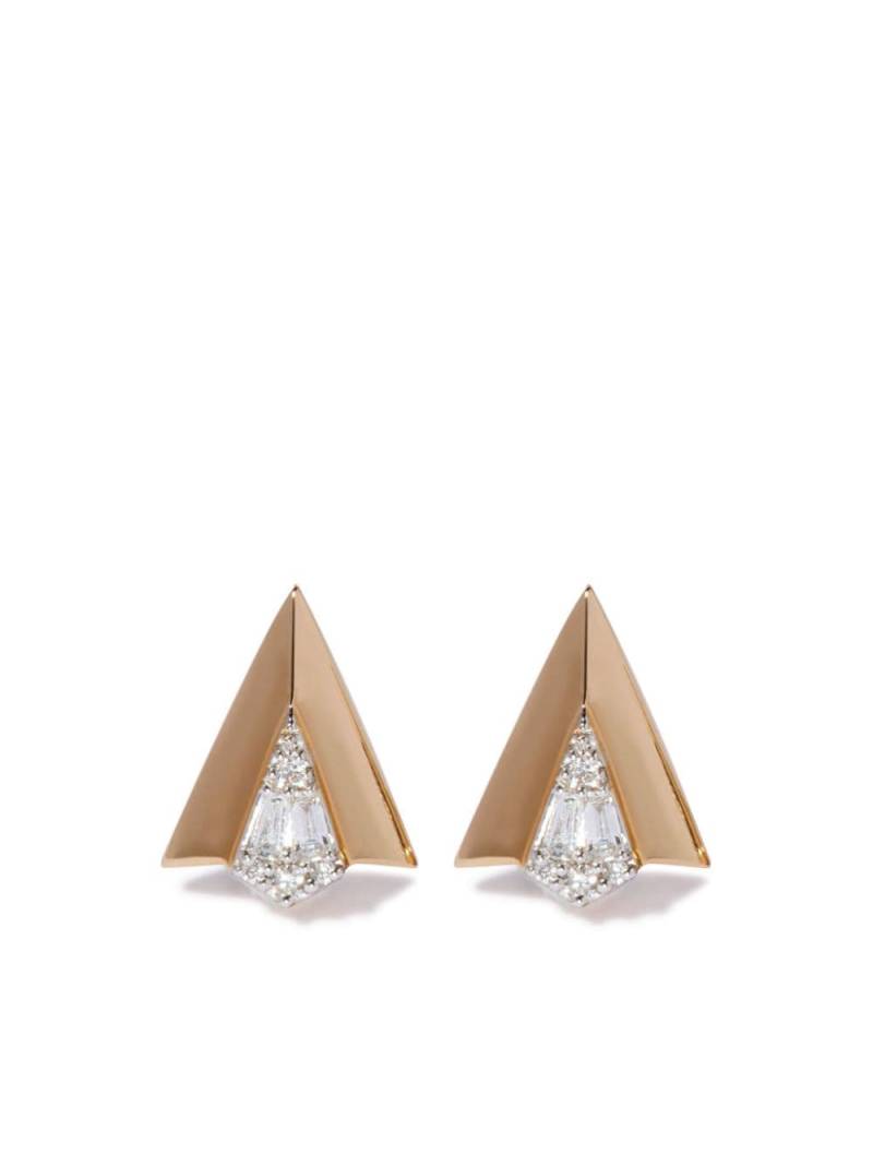 Annoushka 18kt yellow gold Deco Arrow diamond stud earrings von Annoushka