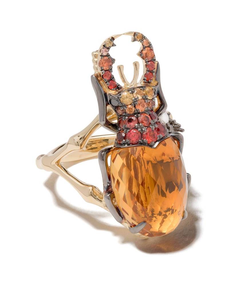 Annoushka 18kt yellow gold Mythology citrine beetle ring von Annoushka