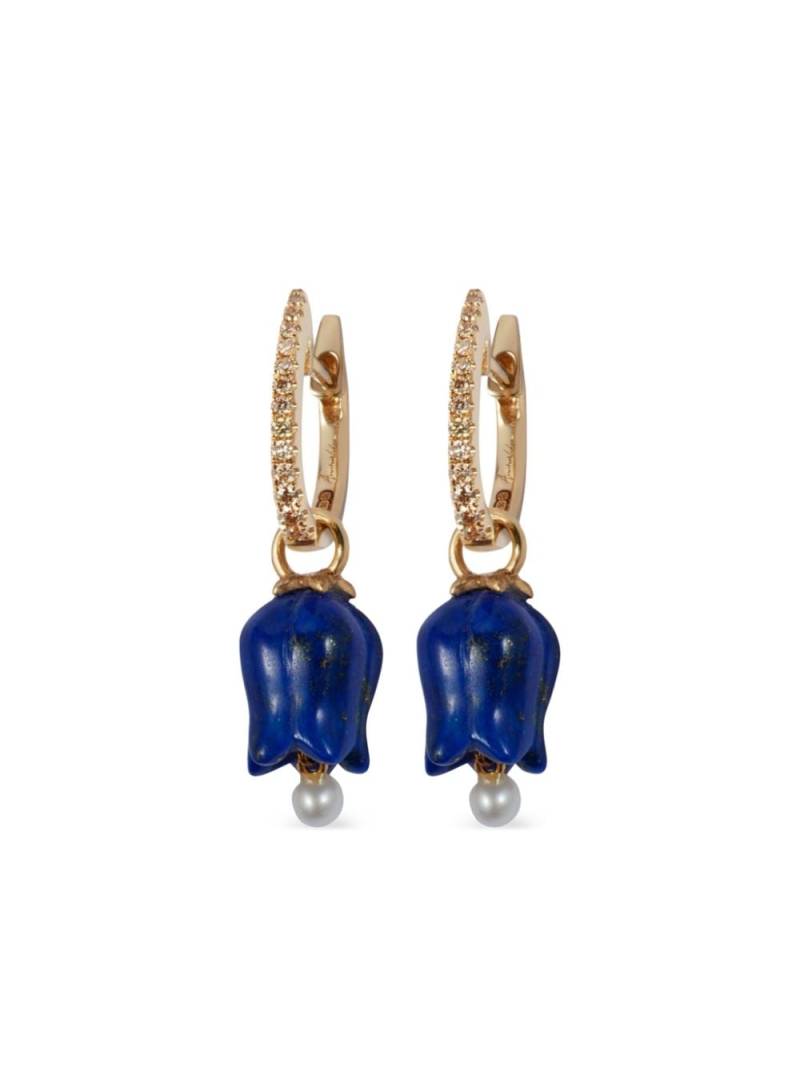 Annoushka 18kt yellow gold Tulip diamond and lapis lazuli drop earrings von Annoushka