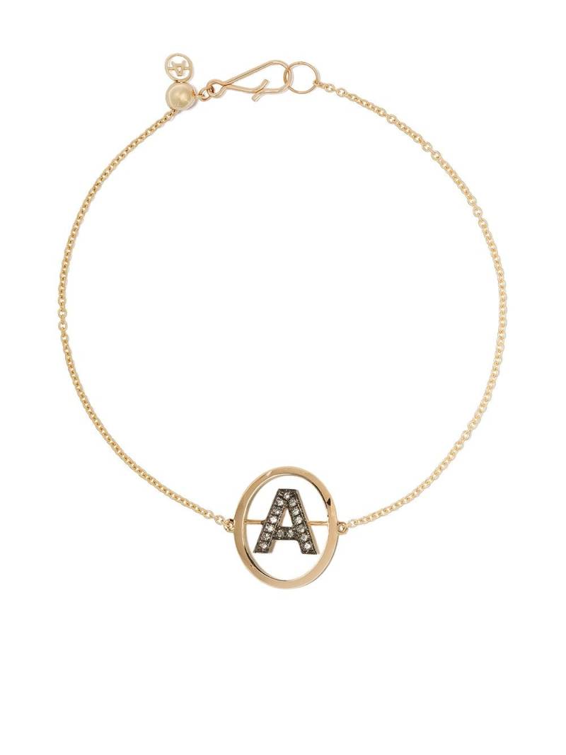 Annoushka 18kt yellow gold diamond initial A bracelet von Annoushka